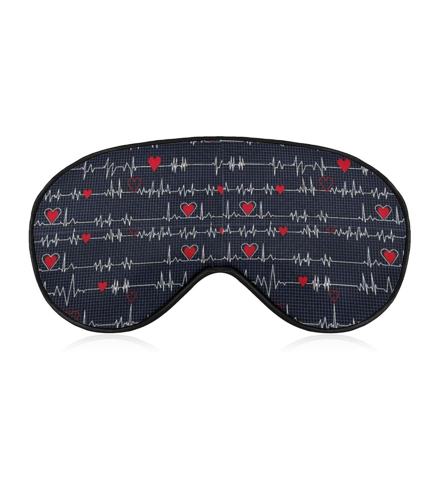 Adjustable Heart Beat Sleep Mask Eye Cover for Men and Women - Blocks Light for Better Sleep and Travel - Comfortable Blindfold with Adjustable Strap - Buy Online on GoSupps.com