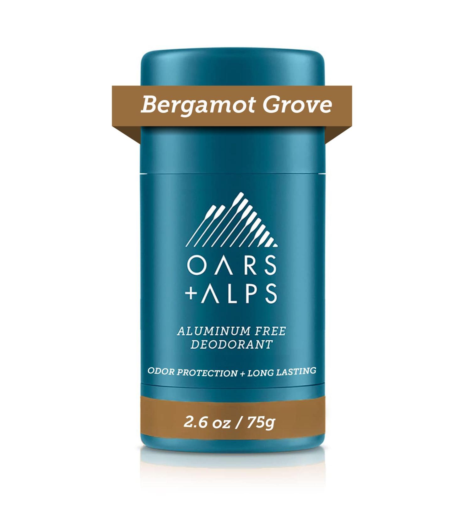 Oars + Alps Aluminum Free Deodorant for Men and Women Dermatologist Tested and Made with Clean Ingredients Bergamot Grove 1 Pack 2.6 Oz 1ct - Bergamot Grove 2.6 Ounce (Pack of 1) - Buy Online on GoSupps.com