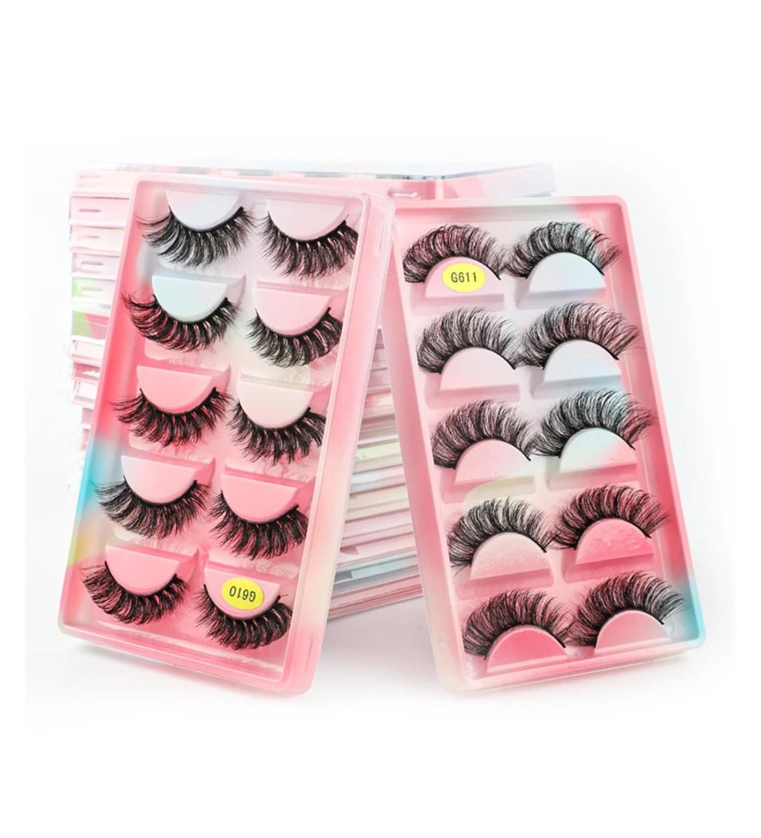 UAMOU 2/20/100 Boxes Mink Lashes Eyelashes 5 pairs Natural Curly Fake Eyelashes Thick Maquiagem Lash Extension Makeup Tools Cheerfully (Color : MIX G61CS Size : 10 boxes) - Buy Online on GoSupps.com