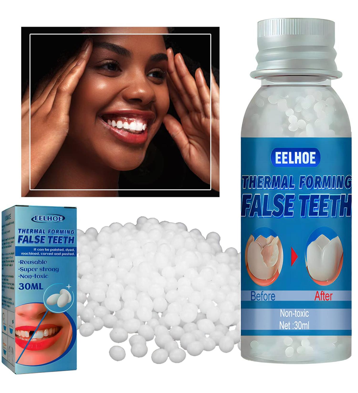 Temporary Tooth Repair Kit | DIY Fake Teeth Replacement Dentures - 30ml Bottle - Buy Online on GoSupps.com
