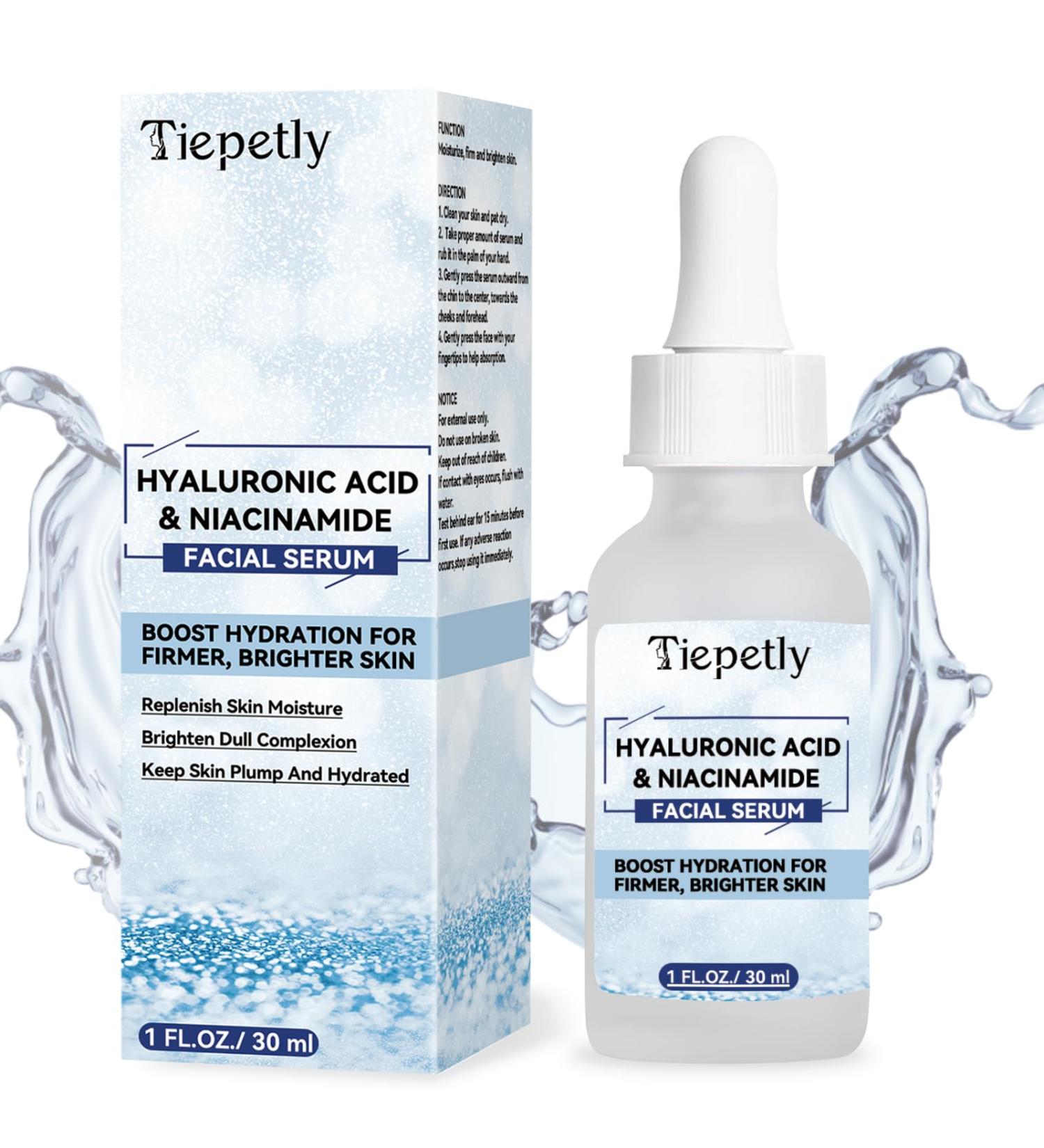 Premium Hydrating Hyaluronic Acid Serum - Anti-Aging Face Serum with Glycerin & Niacinamide for Men & Women | 30ml - Buy Online on GoSupps.com