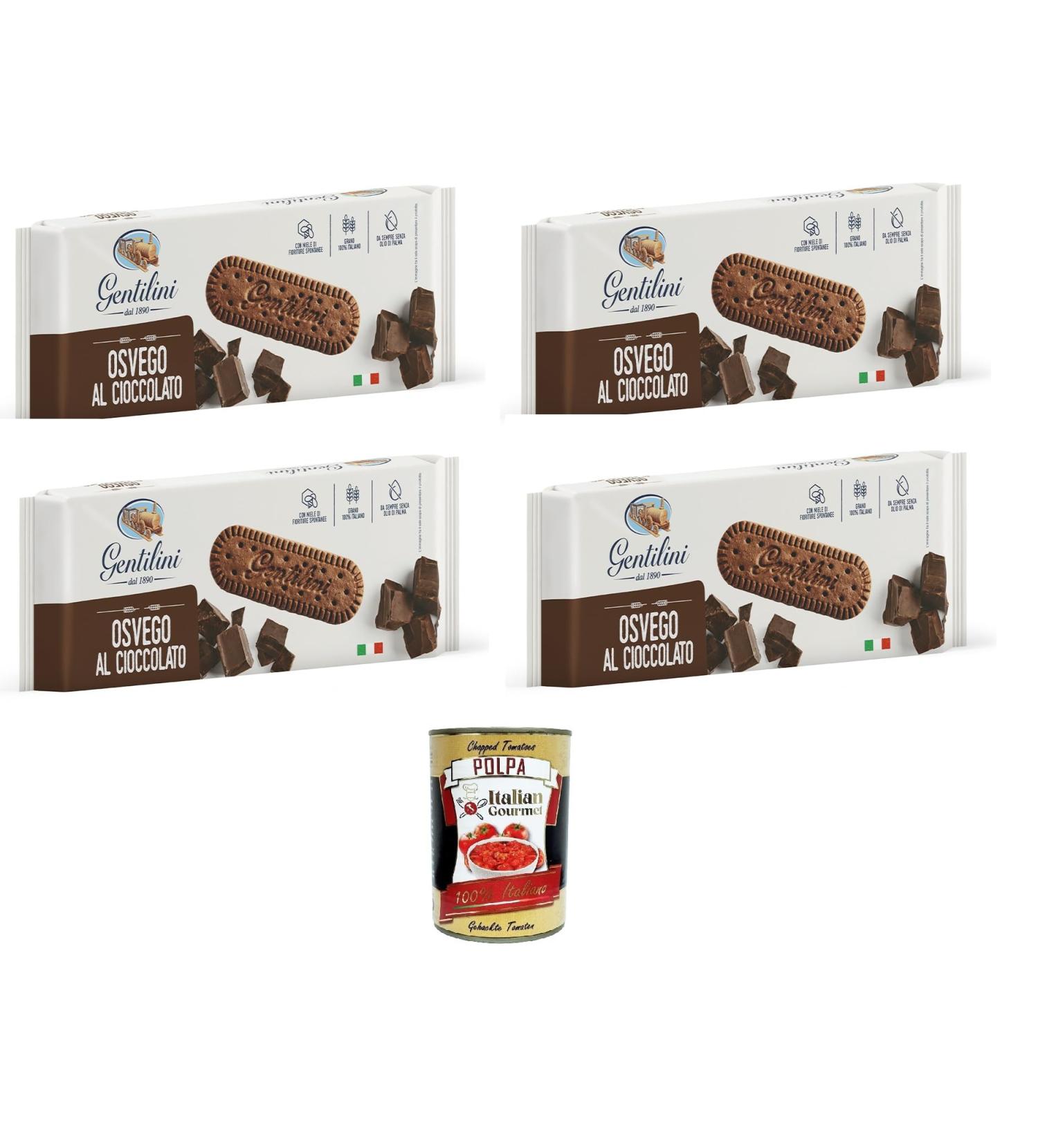  Italian Gourmet E.R. Gentilini Osvego Chocolate Chocolate Osvego 4 x 250g + Italian Gourmet Pulp 400g - Buy Online on GoSupps.com