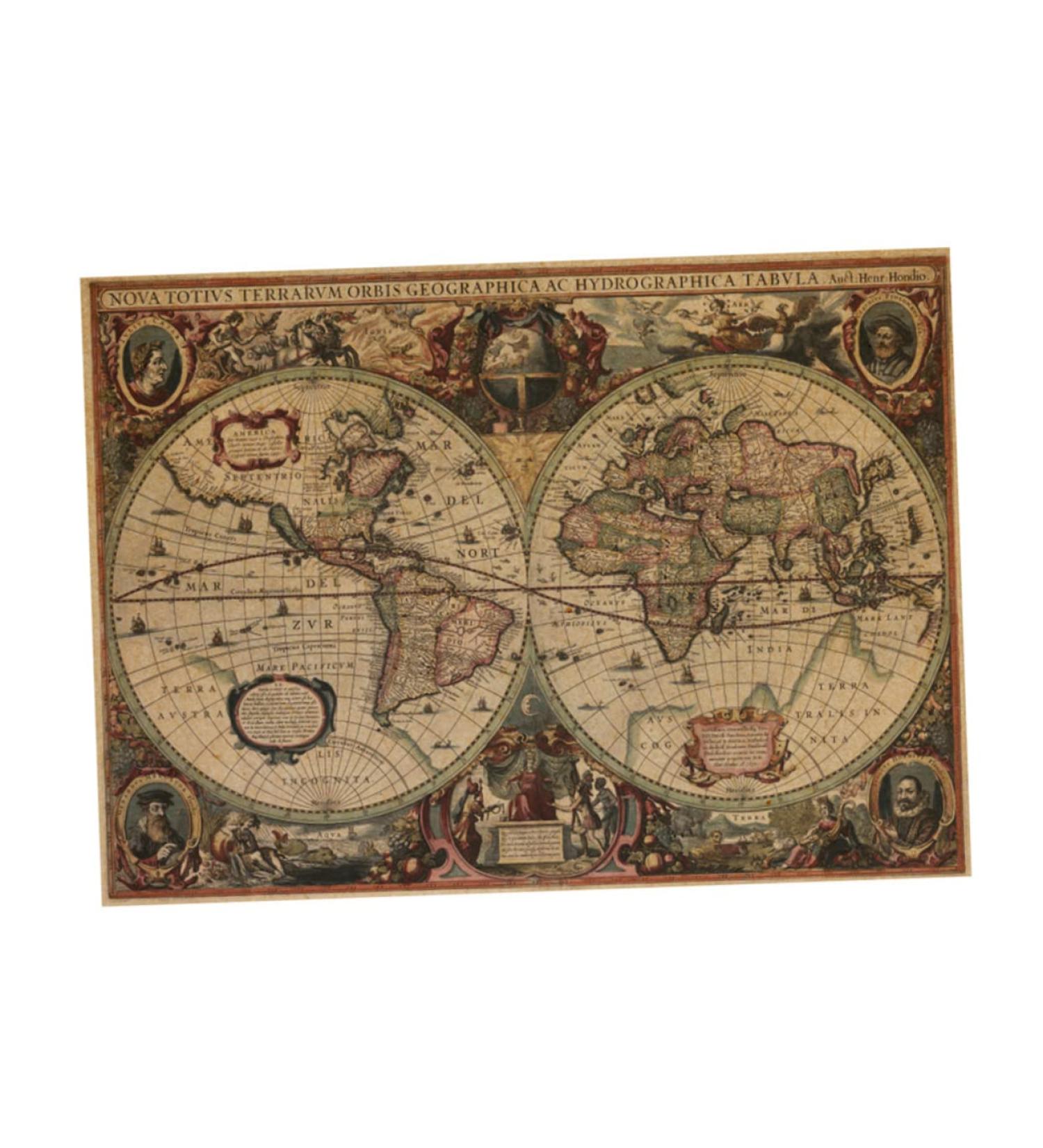 Outanaya Vintage Posters Vintage Decor Vintage Poster Vintage Art Wall Signs Wall Patch Craft Poster Decorate Kraft Paper Map As Shown medium - Buy Online on GoSupps.com