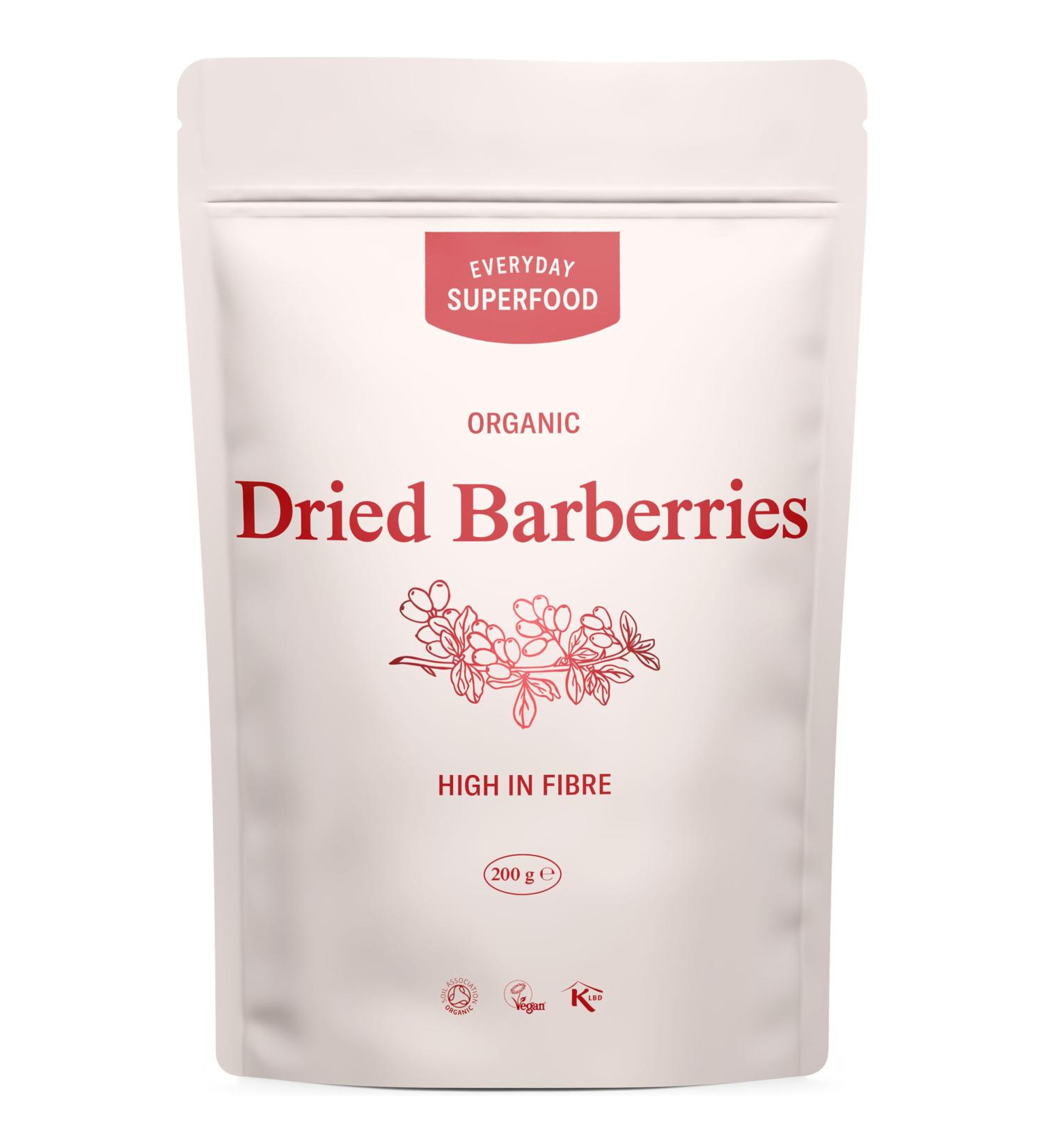Organic Dried Barberries 200g from Certified Organic Barberry Farms Premium and Raw Barberries an Alternative to Dried Cranberries - Buy Online on GoSupps.com