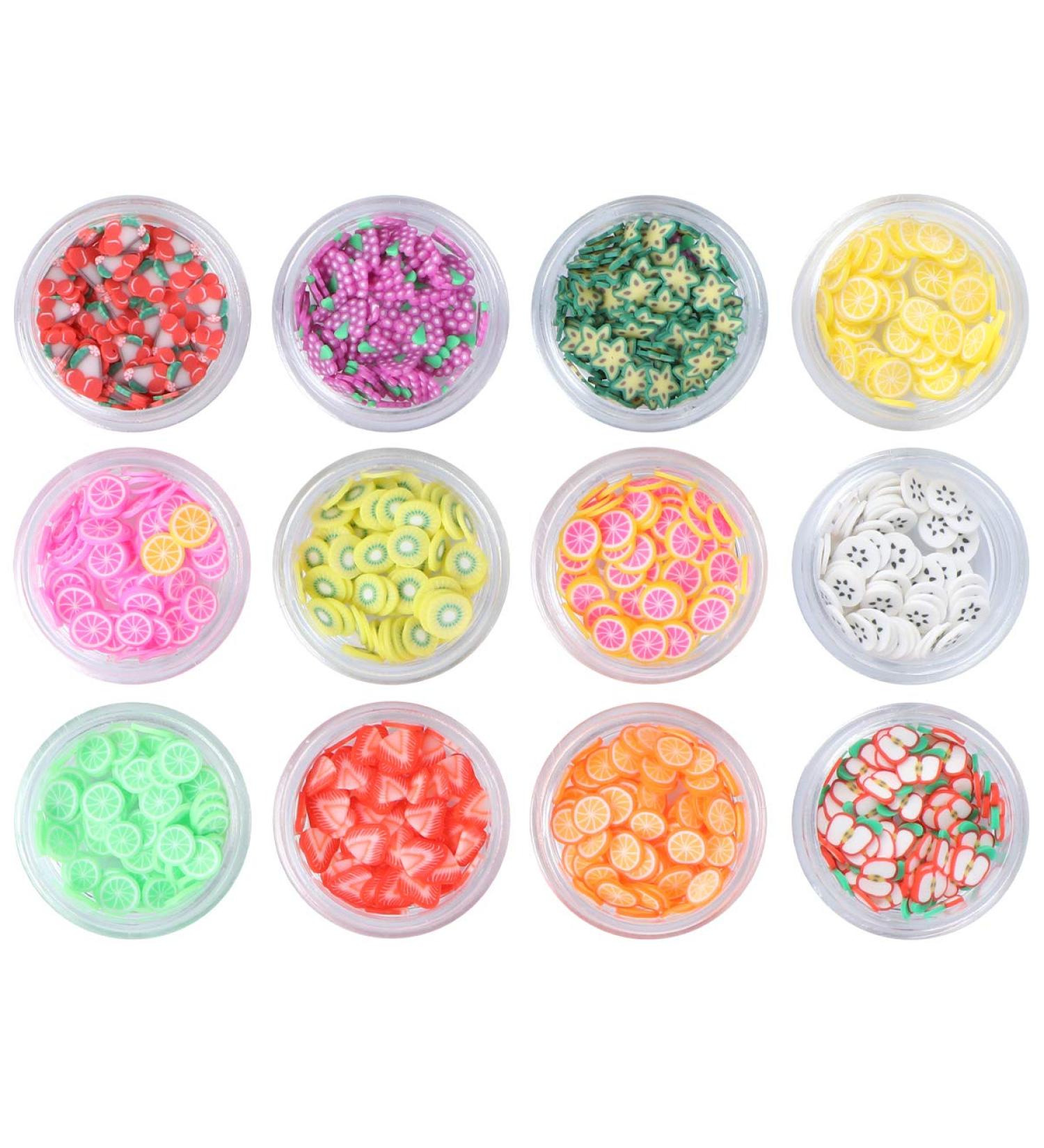 Lurrose Fruit Pattern Nail Art Decor Slices - Colorful DIY Nail Art Decoration - 12 Boxes (Random Style) - Buy Online on GoSupps.com