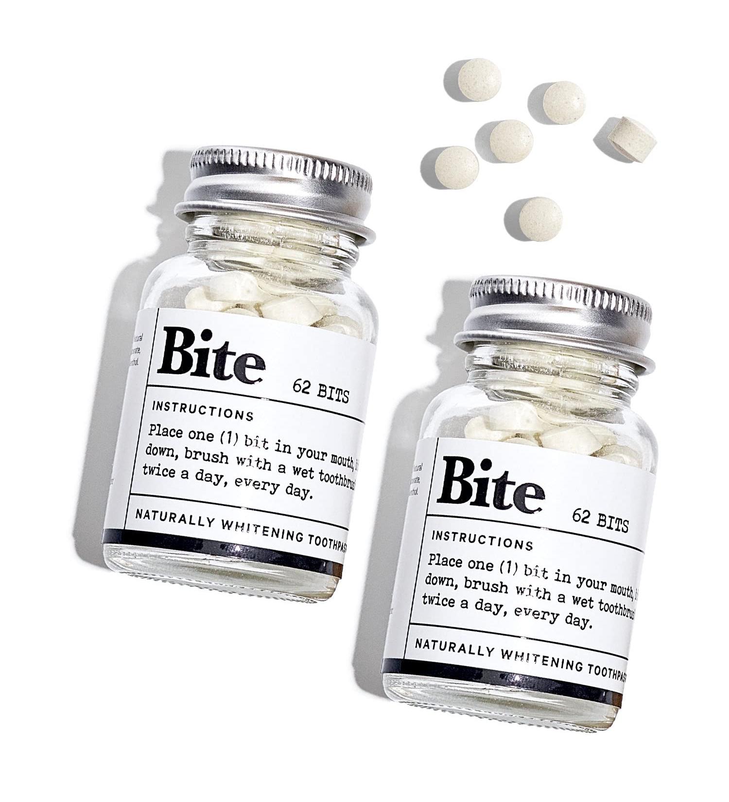 BITE Nano Hydroxyapatite Whitening Toothpaste Tablets - Mint Flavored Eco-Friendly Travel Size (124 Tablets) - Buy Online on GoSupps.com