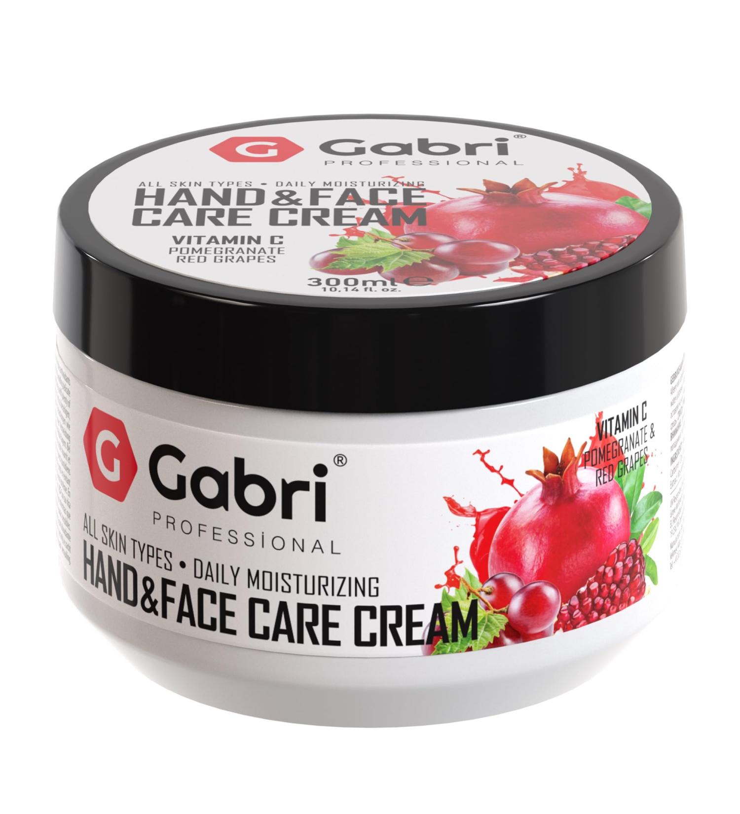 Gabri Hand & Face Care Cream 2in1 300ml | Instantly Boosts Moisture Levels Creates a Protective Layer & Prevents Moisture Loss | Daily Moisturising for All Skin Types (Pomegranate & Grapes) - Buy Online on GoSupps.com
