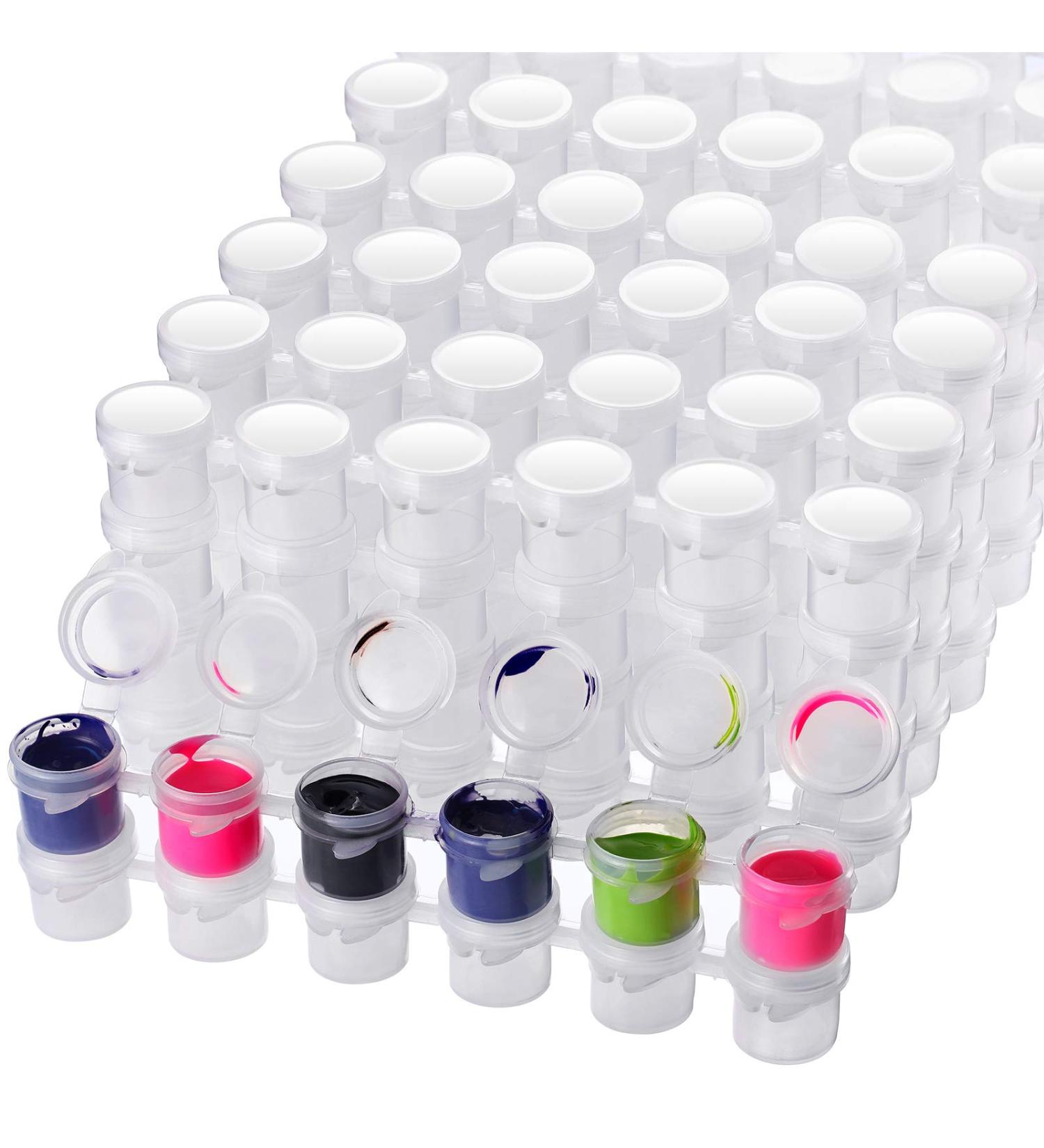 Outus 50 Strips Empty Paint Strips, Clear Storage Paint Cups - 300 Mini Painting Pots for Schools & Art Events (5ml / 0.18oz) - Buy Online on GoSupps.com