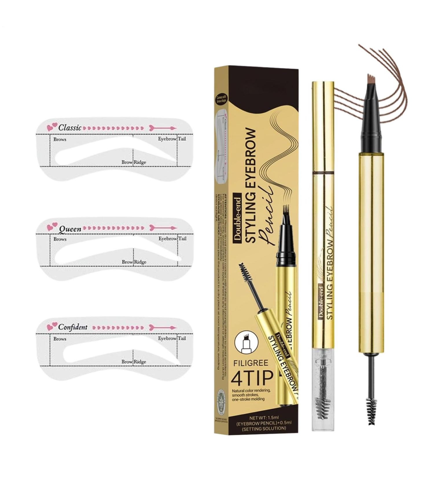  Yonuaret Eyebrow Pencil Waterproof 4-Tip Eyebrow Gel Makeup Pen Long-Lasting and Sweat-Resistant Women's Beauty Accessory for Everyday Wear Sports Evening and Professional Photography - Buy Online on GoSupps.com