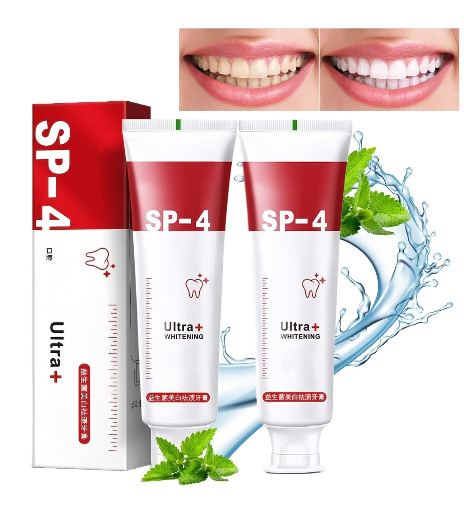 YAYASHI S-P-4 Whitening Toothpaste - Brightening & Stain Removing (2 Pcs x 120g) for Fresh Breath | Buy Internationally - Buy Online on GoSupps.com