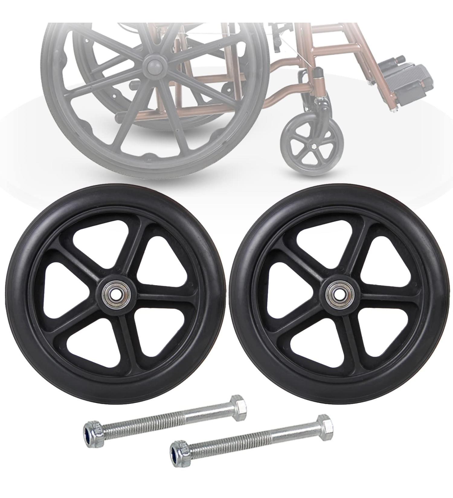 2 Pcs Wheelchair Fronter 6" 7" 8" Front Wheel & Solid Tyre 2" (50 Mm) Hub Width Wheel Replacement for Wheelchair Replacement Rollator Accessories Anti-Slip Rubber Wheel/Black/15Cm(6 Inc 15Cm(6 Inch) Black - Buy Online on GoSupps.com