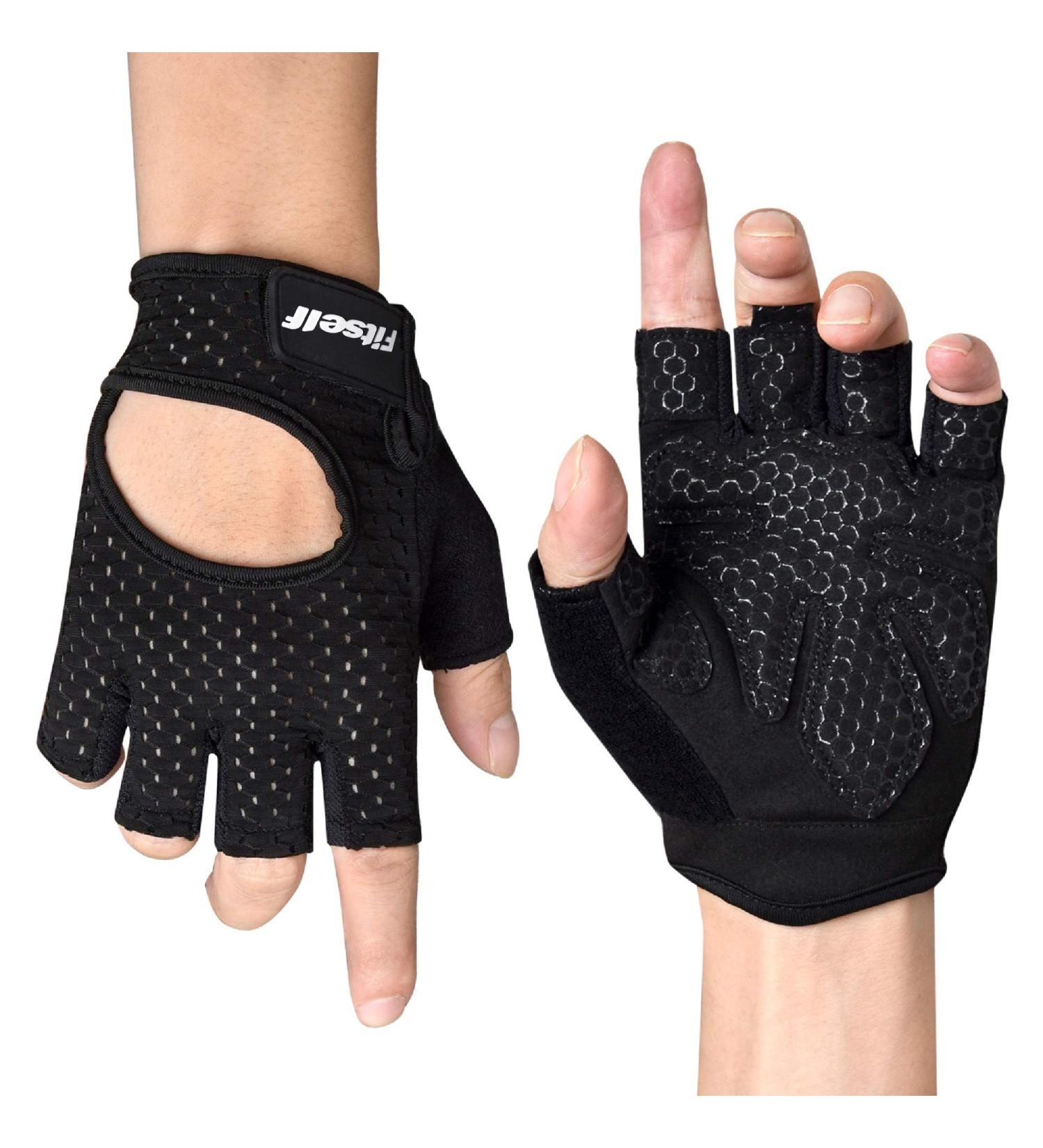 Fitself Fitness Gloves for Men & Women - Breathable Weightlifting & Gym Training Gloves for Strength Bodybuilding & Cycling - Black - Buy Online on GoSupps.com