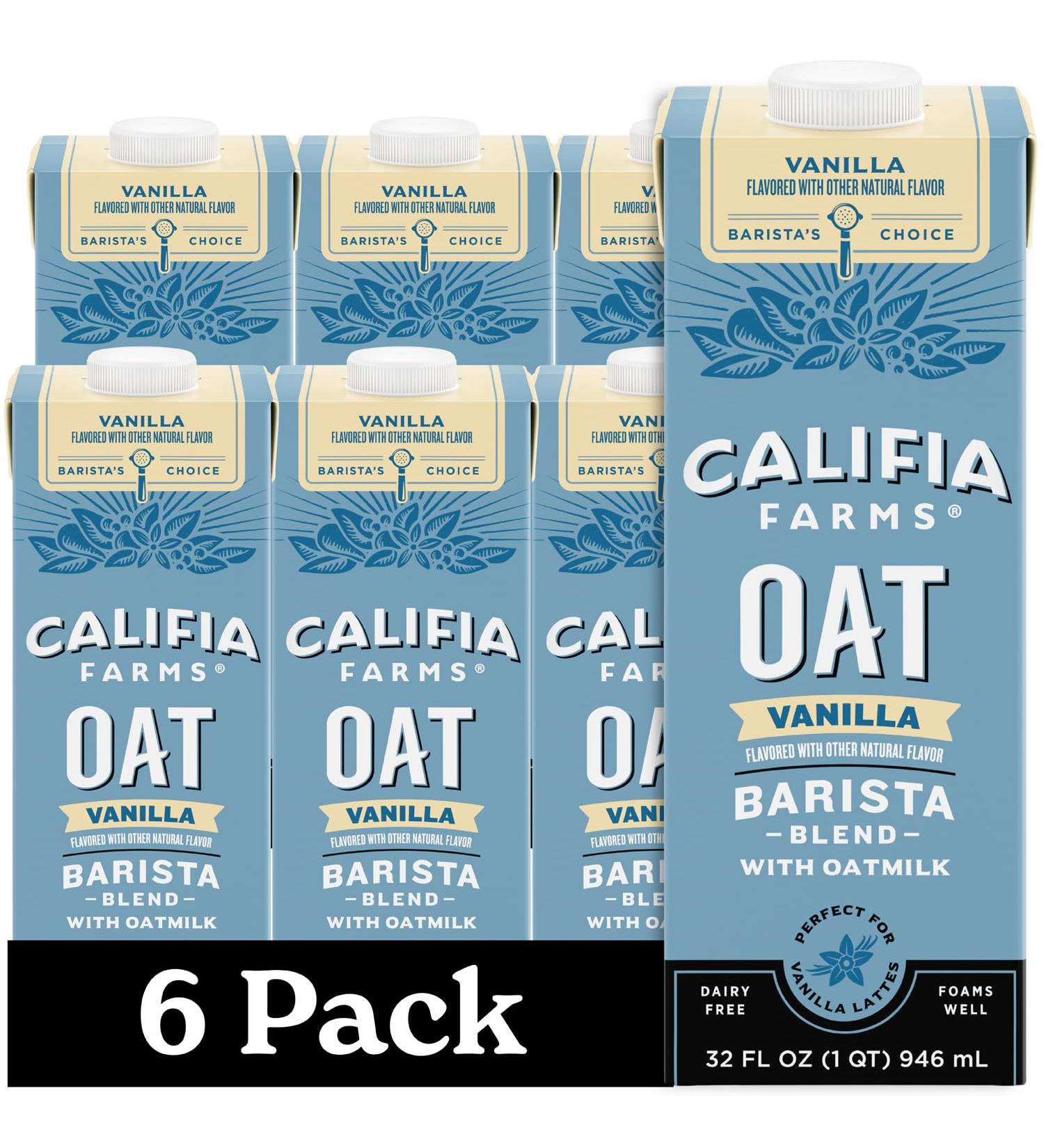 Califia Farms Blend Oat Milk - Oat Barista - Vanilla - Pack of 6 - 32 Fl Oz. - Buy Online on GoSupps.com