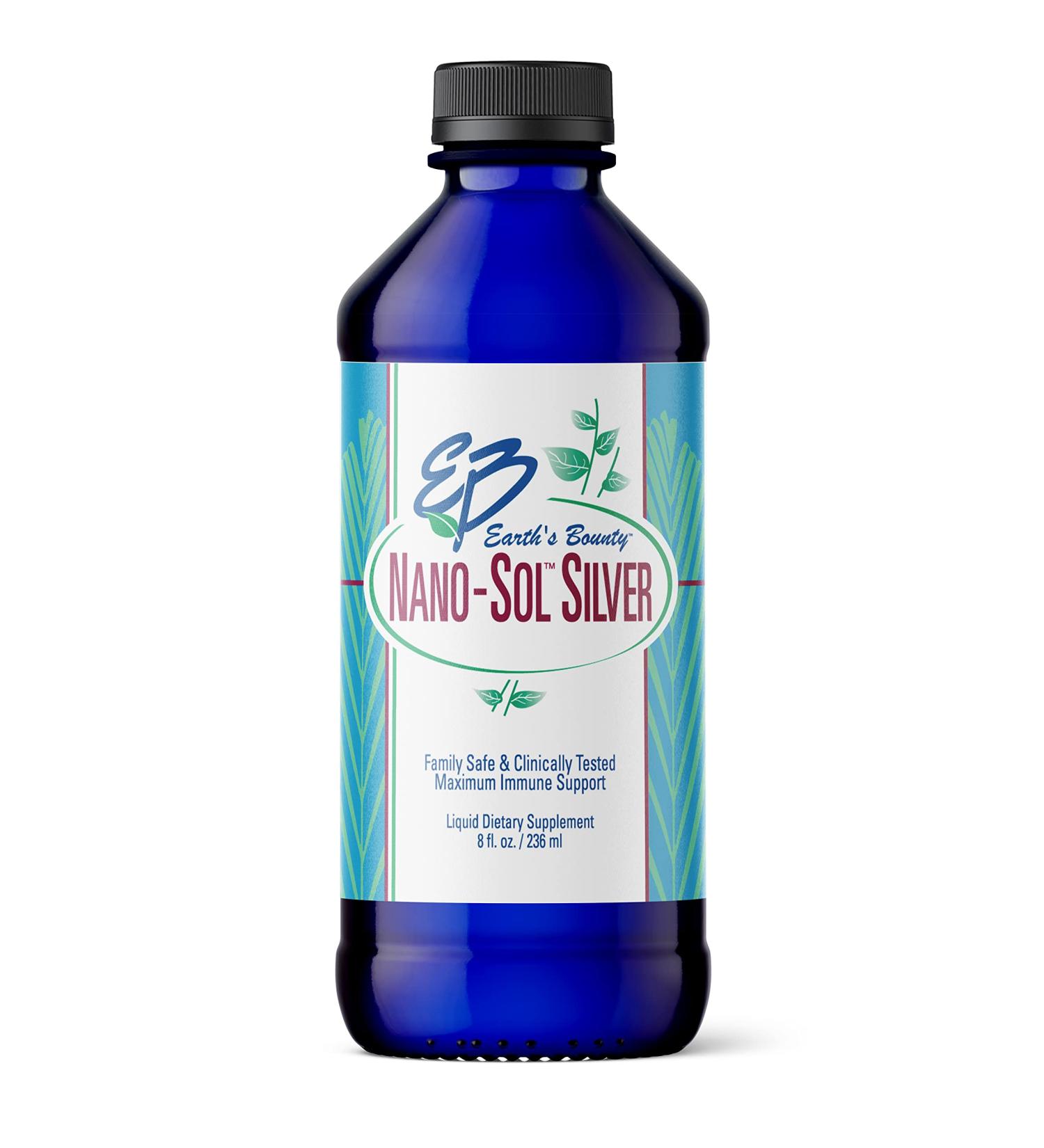 Earth's Bounty Nano-Sol Silver 8 fl oz - Pure Colloidal Silver Solution for Wellness - Buy Online on GoSupps.com