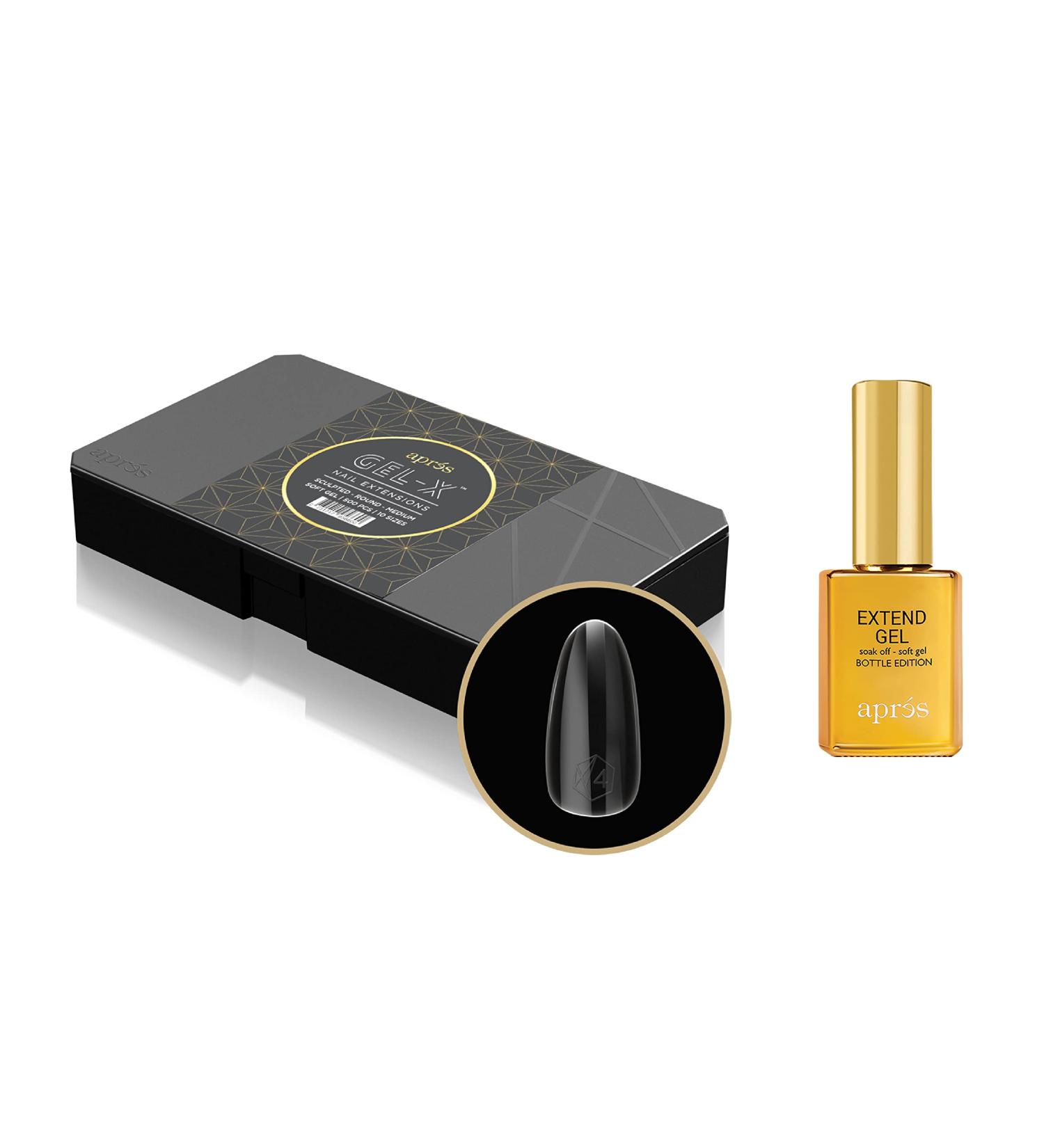 Apres Nail Gel-X Sculpted Round Medium Tips & Extend Gel Bundle | 500 Gel-X Tips, 15ml Extend Gel Bottle | Premium Quality | 10 Sizes 0-9 | 2022 Version - Buy Online on GoSupps.com