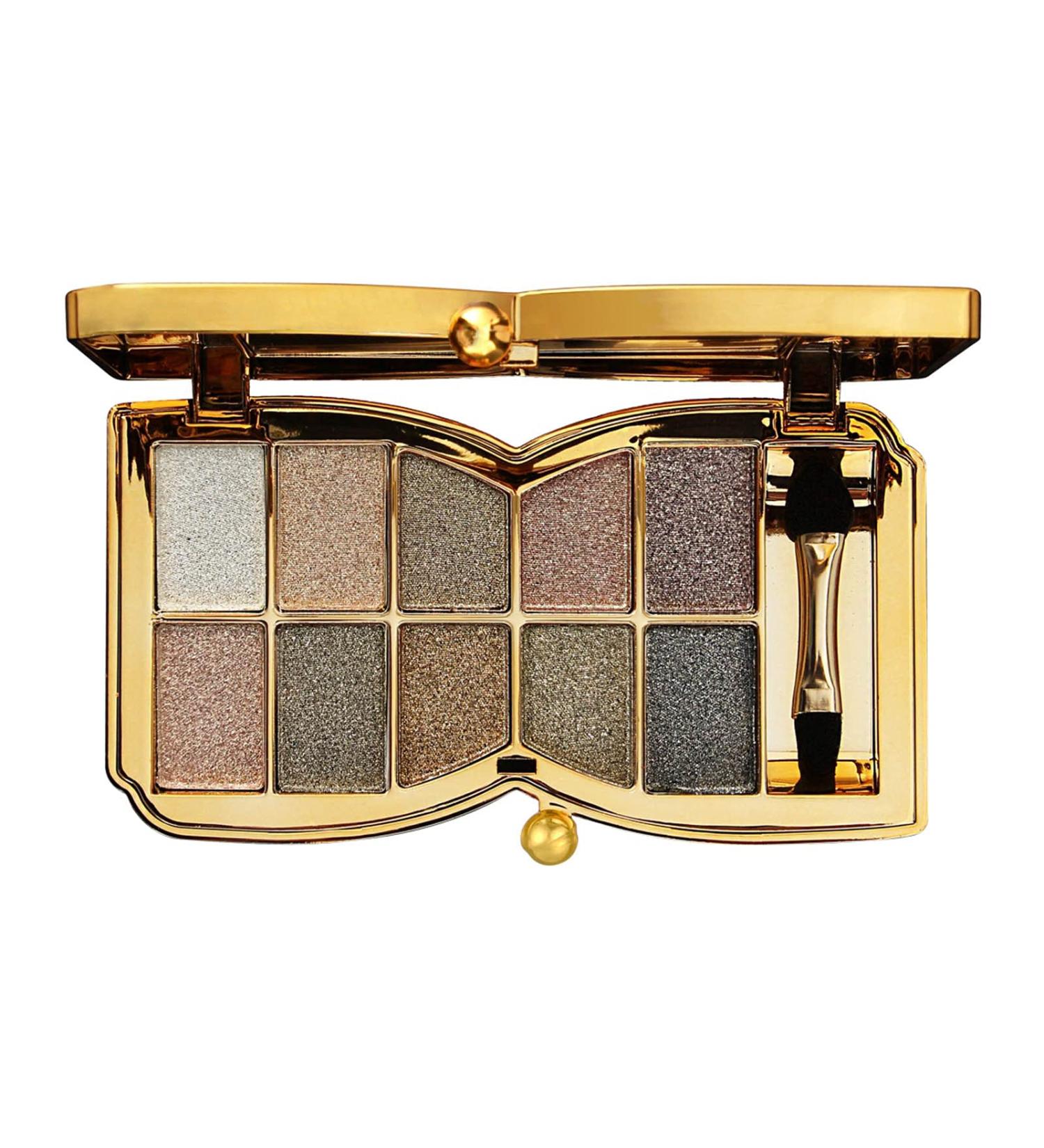 UIFCB Glitter Eyeshadow Palette - 10 Sparkling Colors | Highly Pigmented & Long Lasting Makeup Set in Gold (Type 6) - Buy Online on GoSupps.com