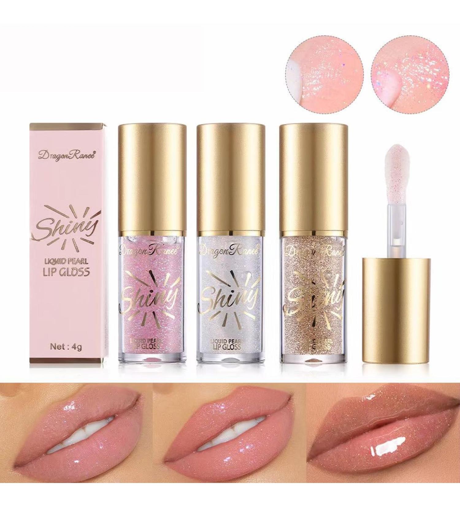 Plump Lip Glow Lot de 3 huiles l vres avec grande t te de pinceau hydratant non collant et hydratant Finition brillante pour les l vres nourrissantes - Buy Online on GoSupps.com