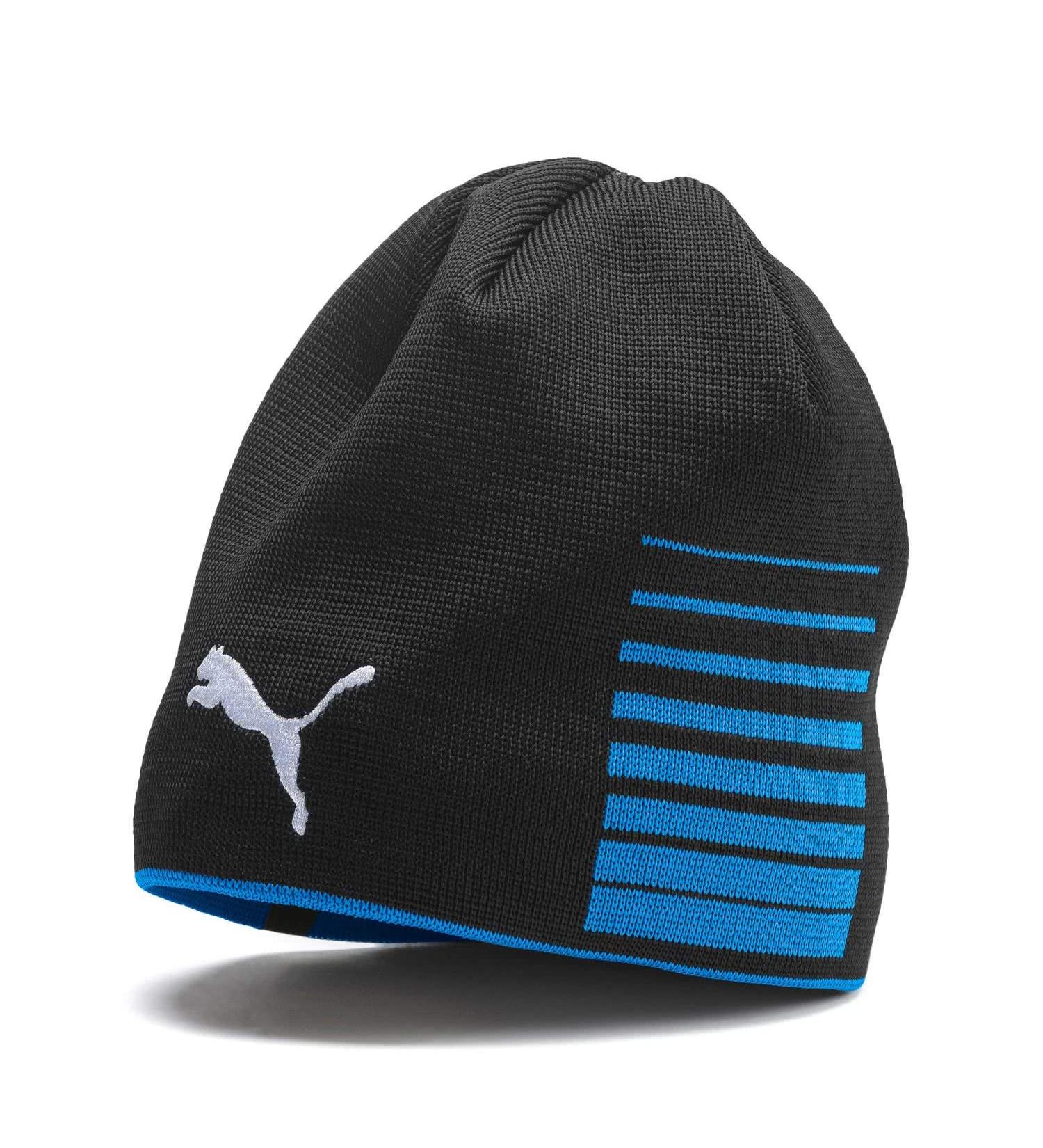 PUMA Unisex Adults LIGA Reversible Beanie Hat One Size Electric Blue Lemonade-Puma Black