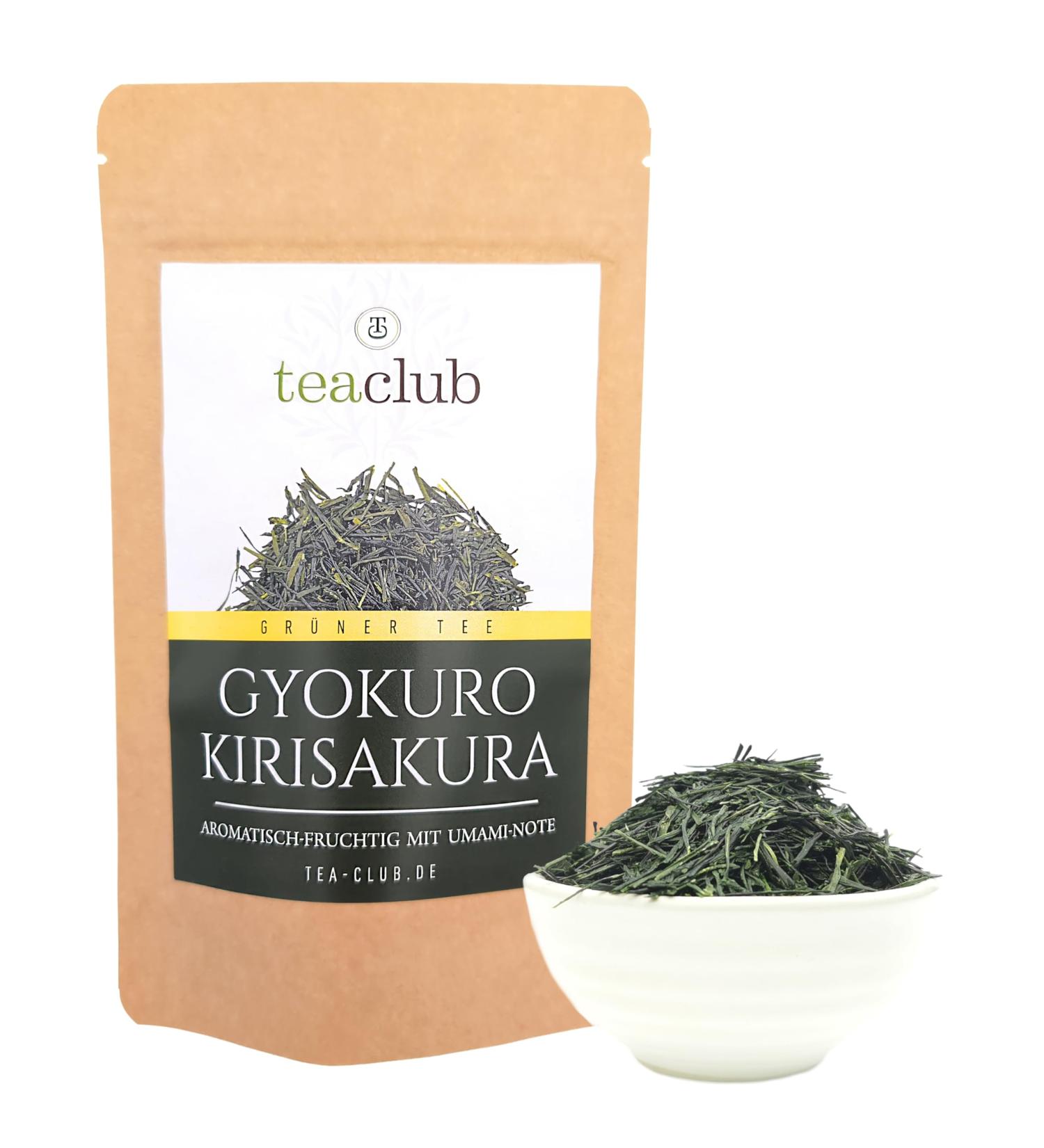  TeaClub Gyokuro Kirisakura 100g Japanese green tea flavorful and fruity with a subtle sweetness and umami loose leaf Japanese green tea - Buy Online on GoSupps.com