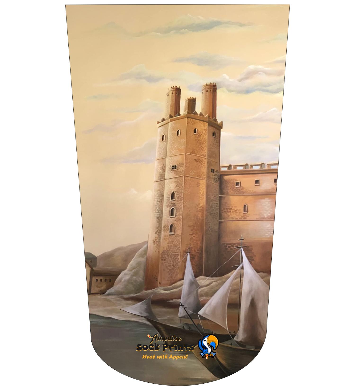 Amputee Stump Sock: Wales Castle Mural Design | 3Ply Comfort for Healing with Appeal - Buy Online on GoSupps.com