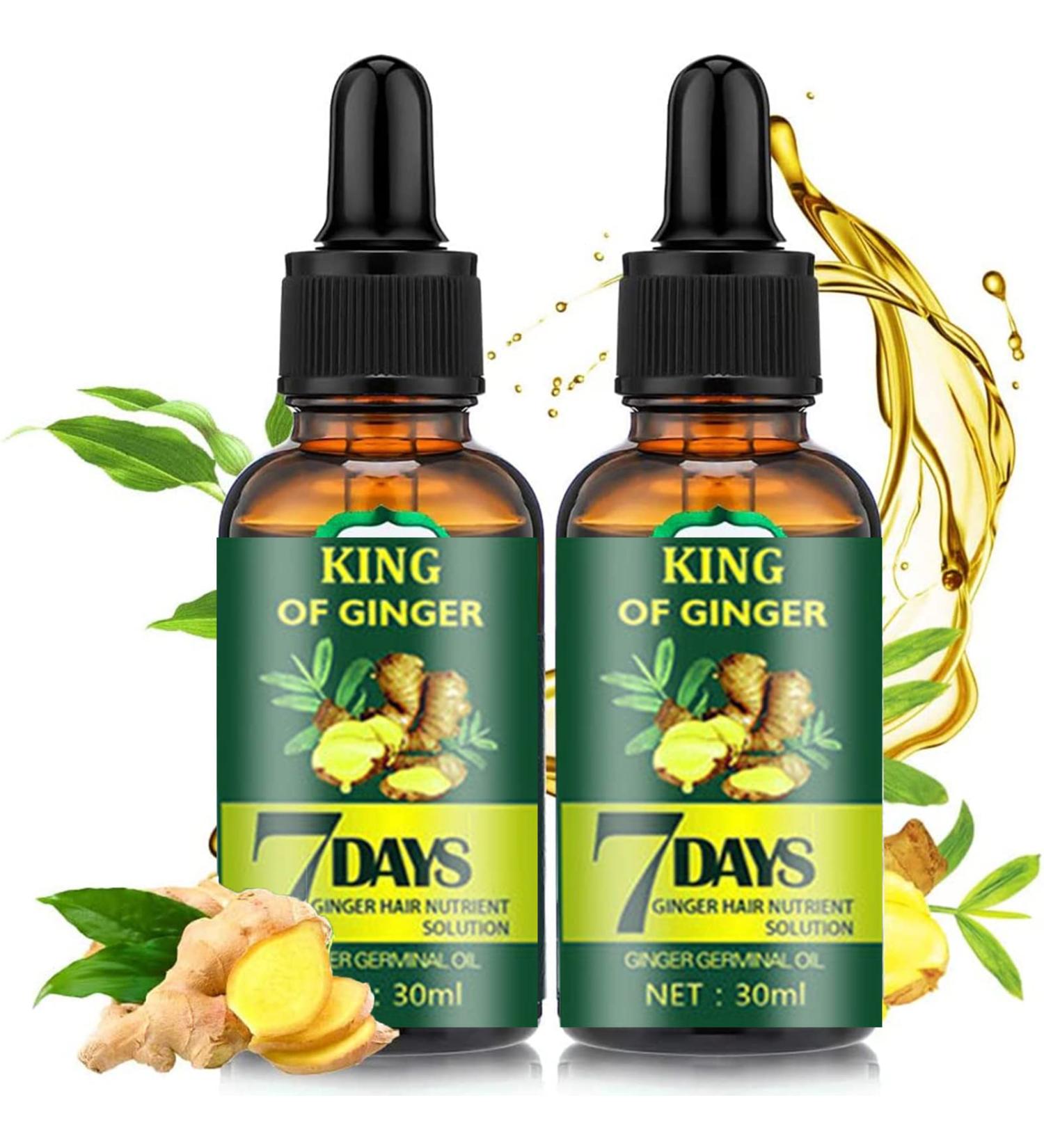 Ginger Oil & Biotin Hair Growth Serum - 100% Natural Treatment for Hair Loss Regrowth - Stronger, Thicker, Longer Hair - 1.0 Fl Oz (2 PCS) - Buy Online on GoSupps.com