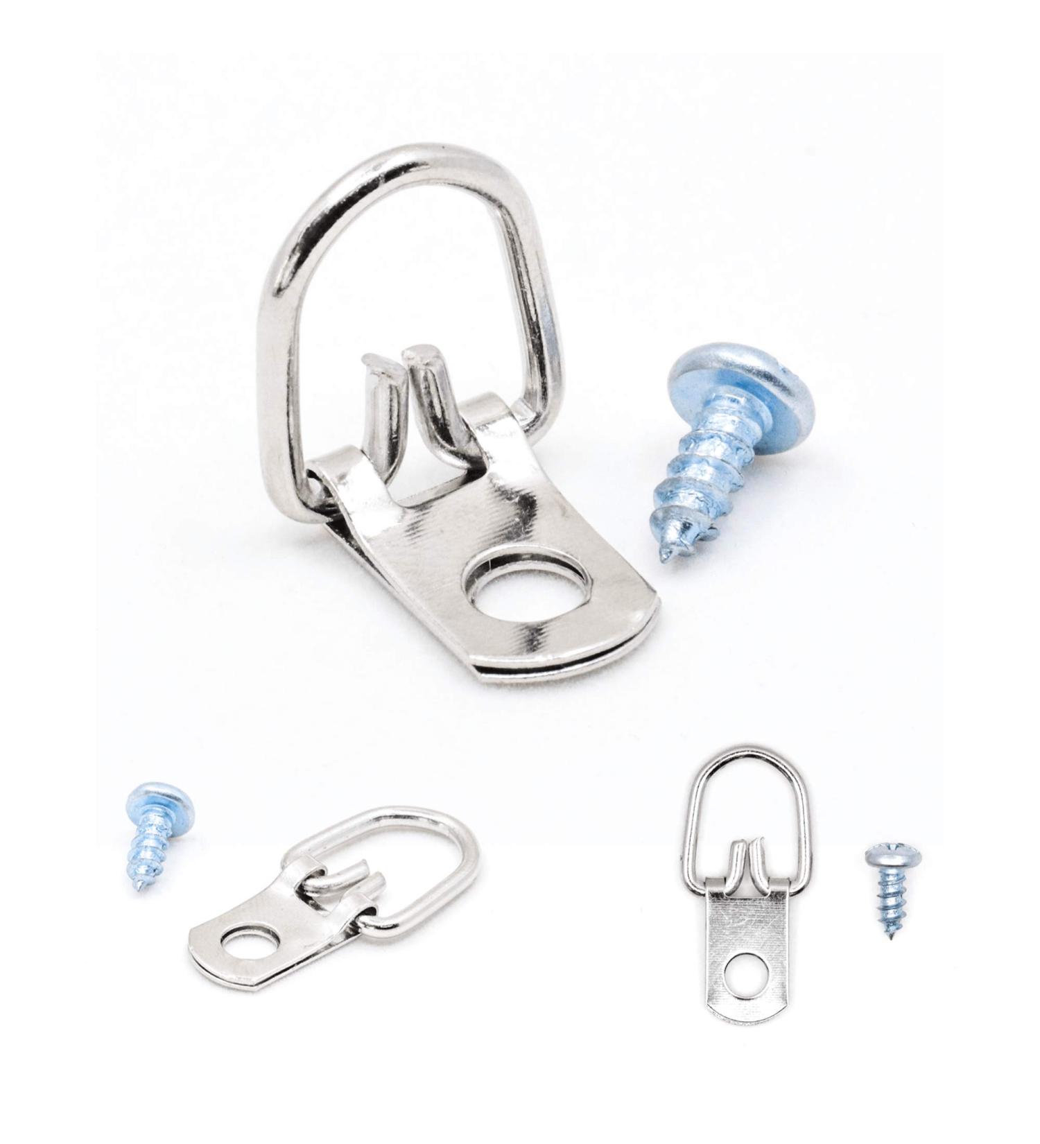 D Ring Picture Hangers with Screws - 100 Pack - Bulk D Rings - Pro Quality d-Rings - Picture Hang Solutions - Buy Online on GoSupps.com