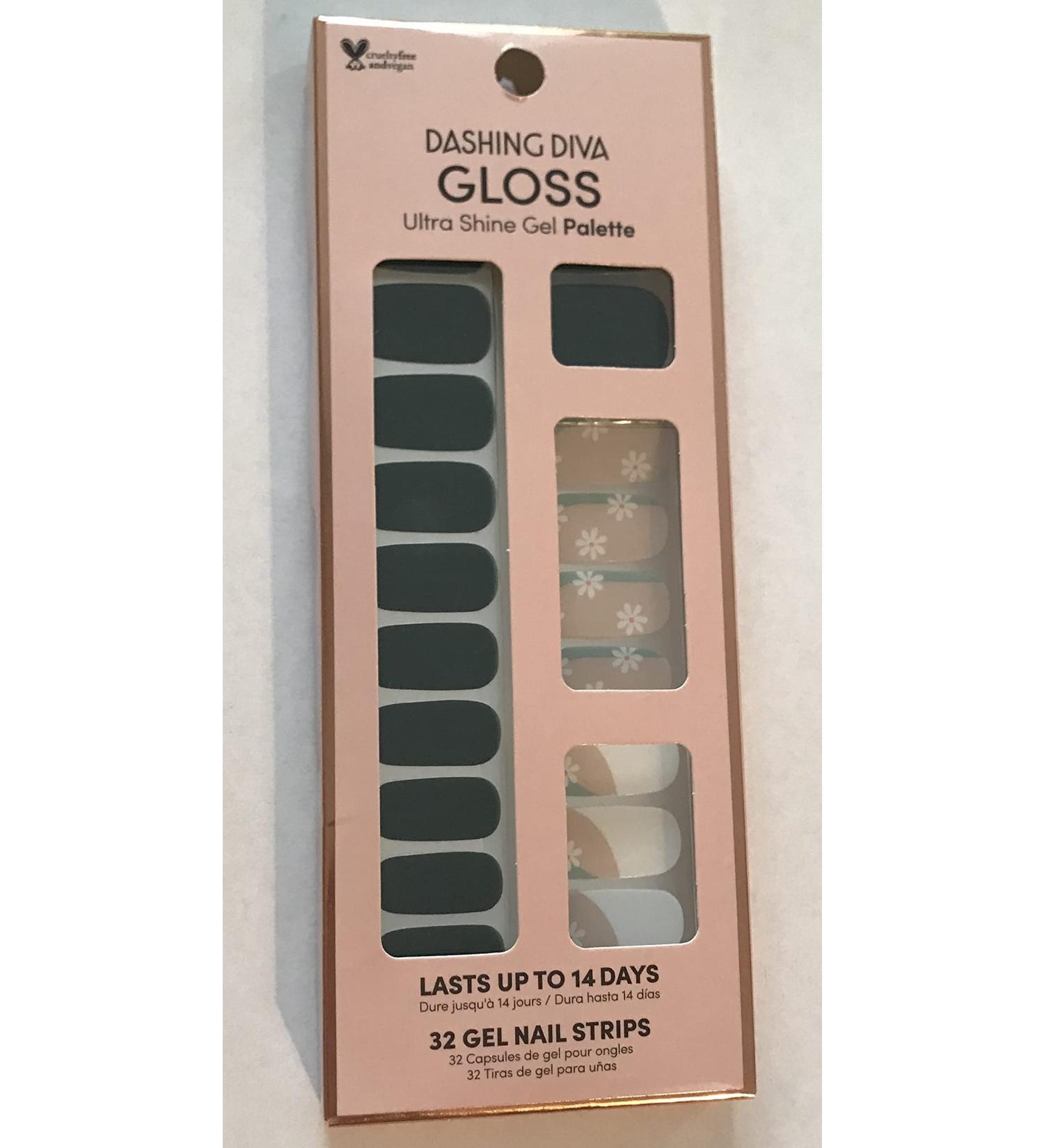 Dashing Diva Gloss Nail Strips - Ivy Twist | UV Free Chip Resistant Long Lasting Gel Nail Stickers | Contains 32 Nail Wraps 1 Prep Pad 1 Nail File