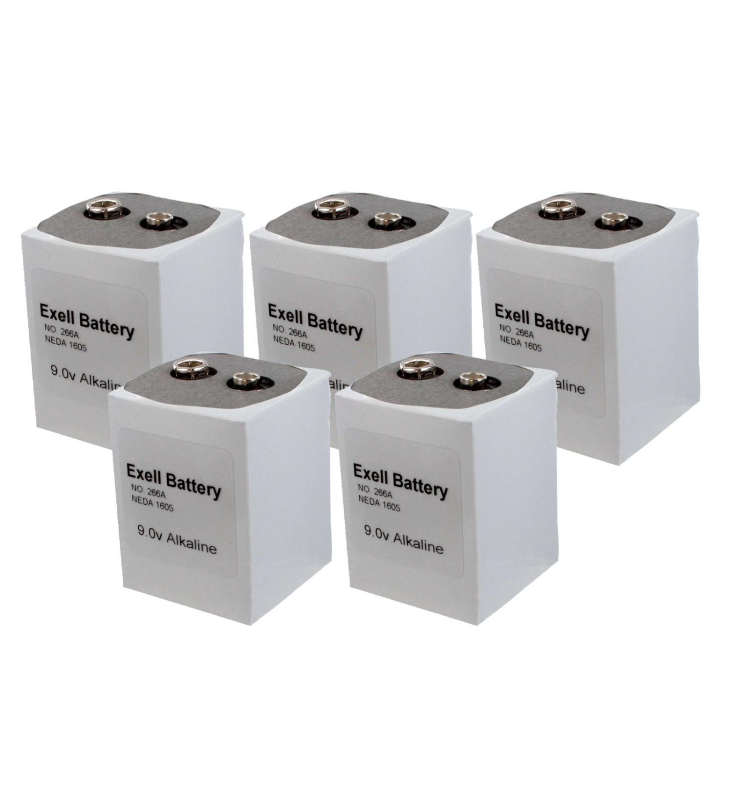 Buy 5pc Exell 266 Alkaline 9V Battery NEDA 1605 | Durable PP7 & 6F90 for International Shipping - Buy Online on GoSupps.com