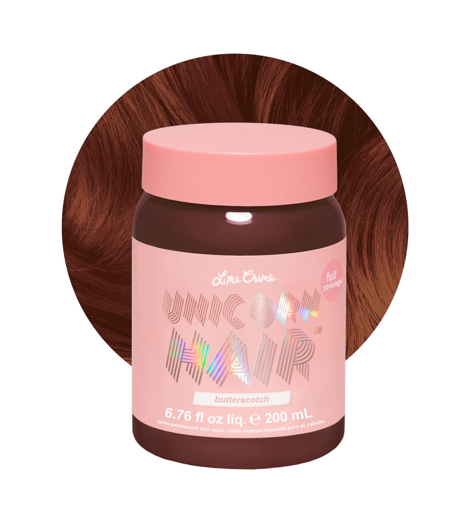 Lime Crime Unicorn Hair Dye Butterscotch (Ginger) - Vegan & Cruelty Free Semi-Permanent Color | Conditions & Moisturizes, Temporary Red-Brown Dye - Buy Online on GoSupps.com