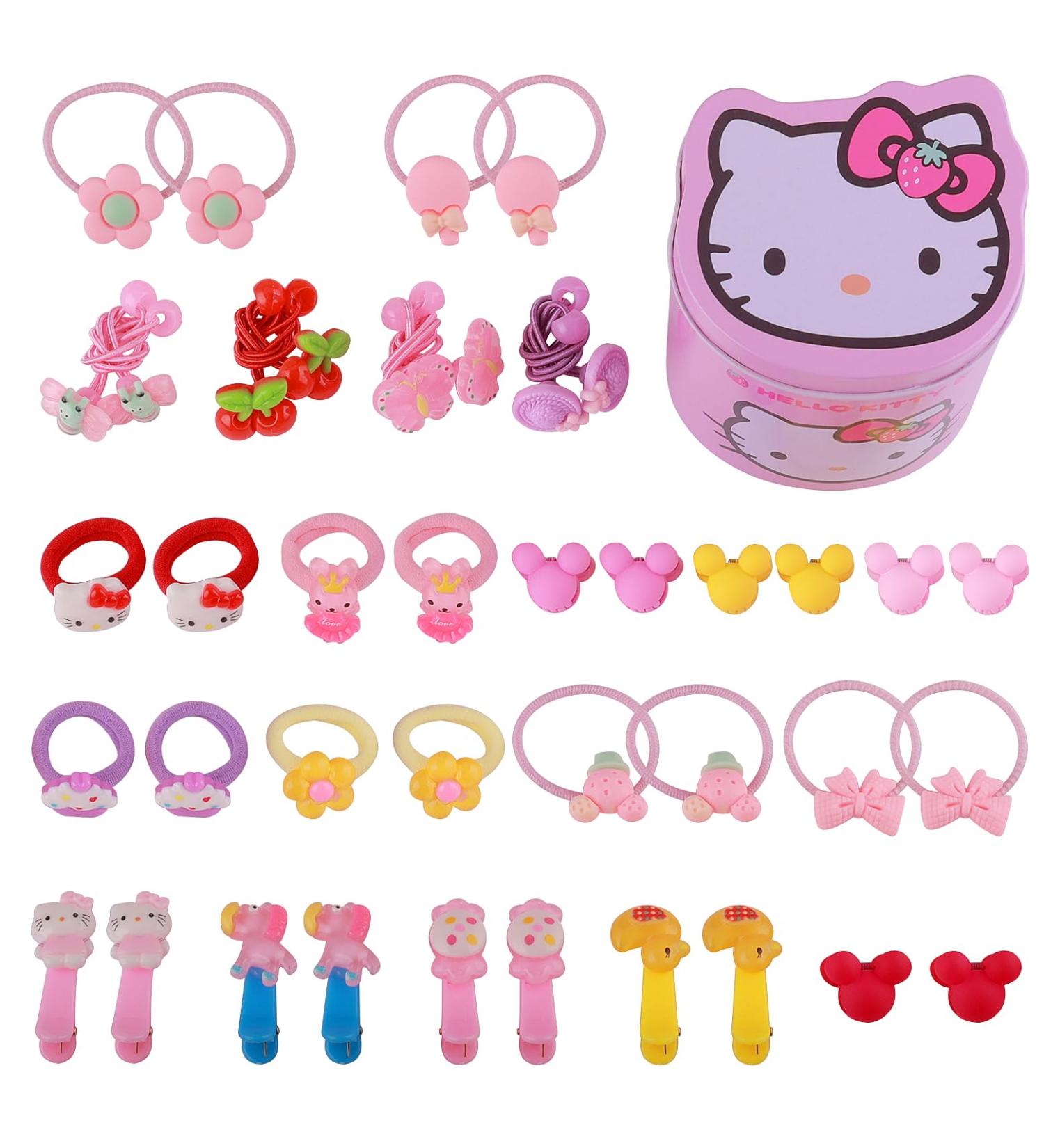 Seatecks 40-Piece Elastic Hair Tie & Cute Baby Girl Hair Clips - Exquisite Cartoon Ponytail Holders for Toddlers - Buy Online on GoSupps.com