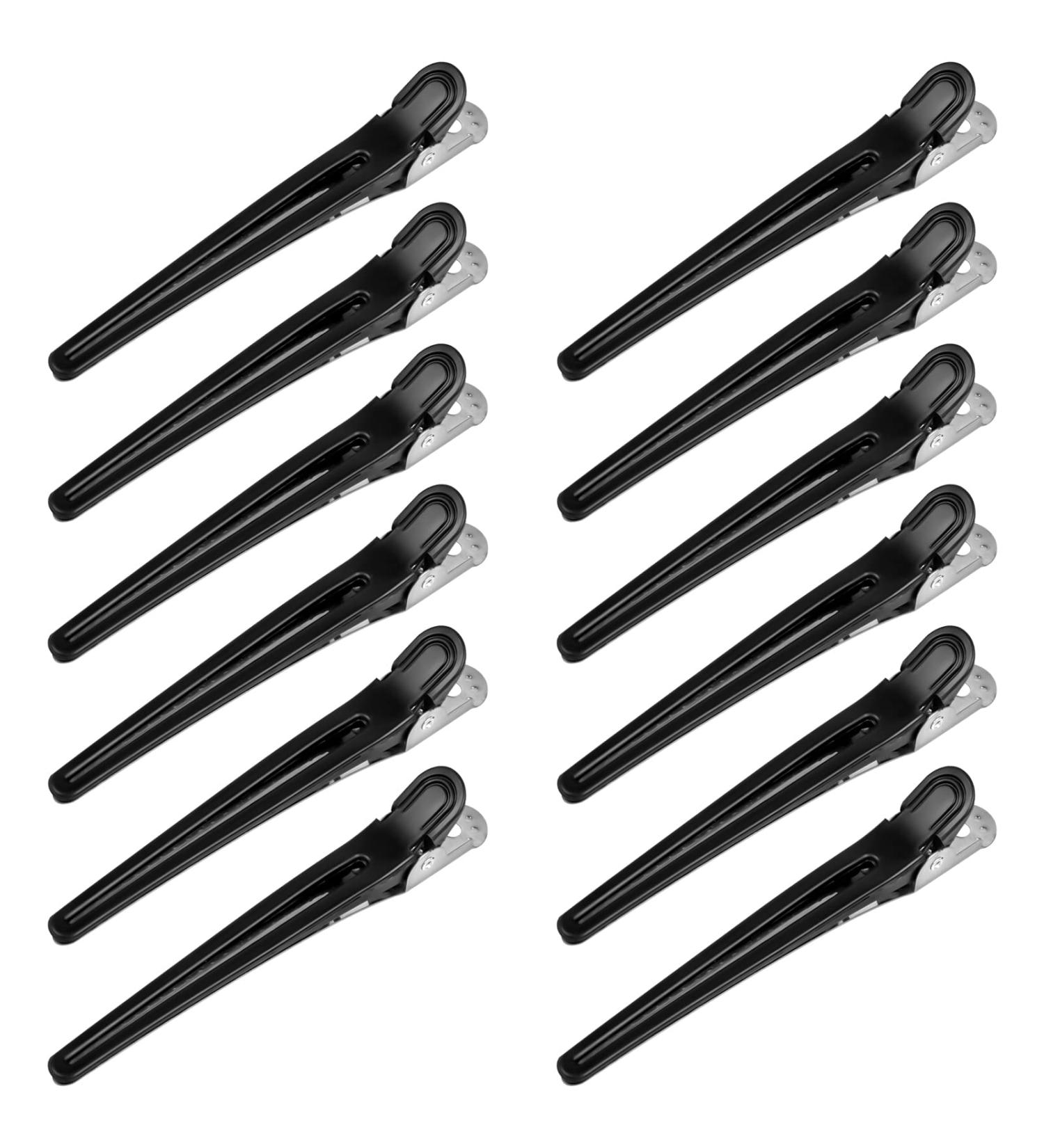12PCS Alligator Hair Clips - Long Plastic & Metal Duckbill Styling Clips for Women & Girls - No Bend Hair Pin - 10.3cm/4.05inch - Perfect for Salons & Home Use - Buy Online on GoSupps.com