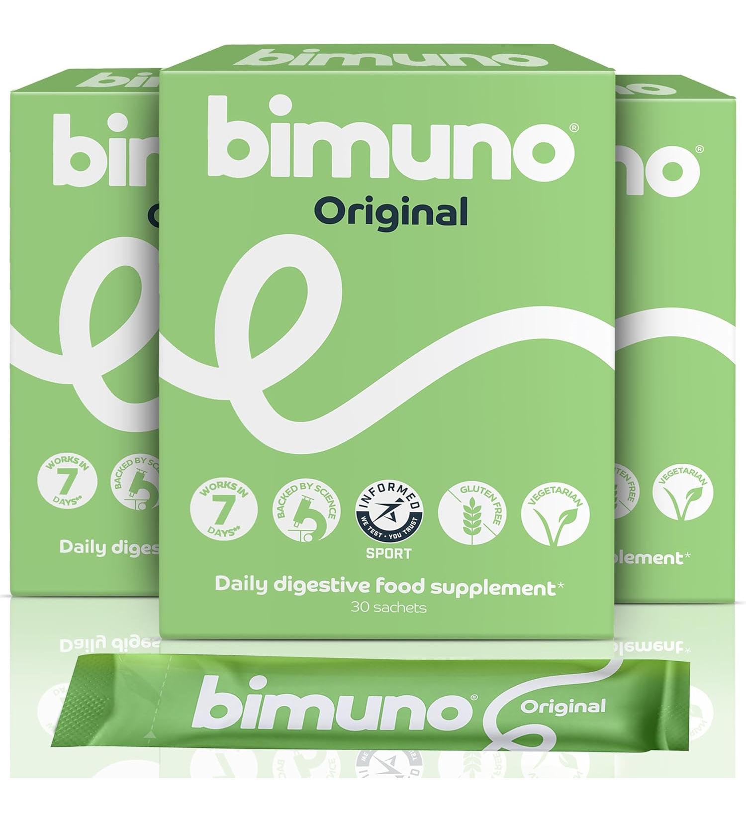 Bimuno Original | Daily Gut Health Prebiotic | High Fiber Supplements Vegetarian Halal | 3-Month Trial - Buy Online on GoSupps.com