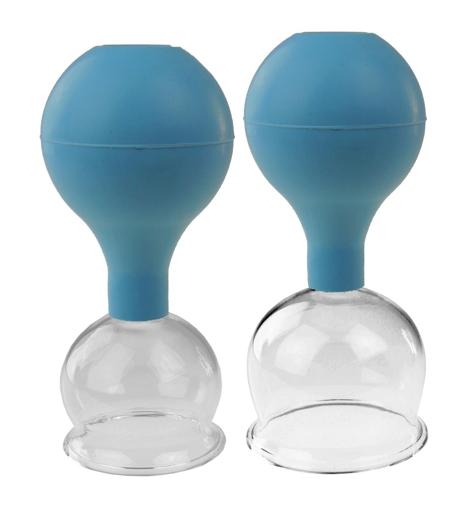 Buy PULOX Cupping Glasses Set - Real Glass Facial Cups (2 pcs 5.2cm & 6.2cm) - Optimize Your Health & Beauty - Buy Online on GoSupps.com