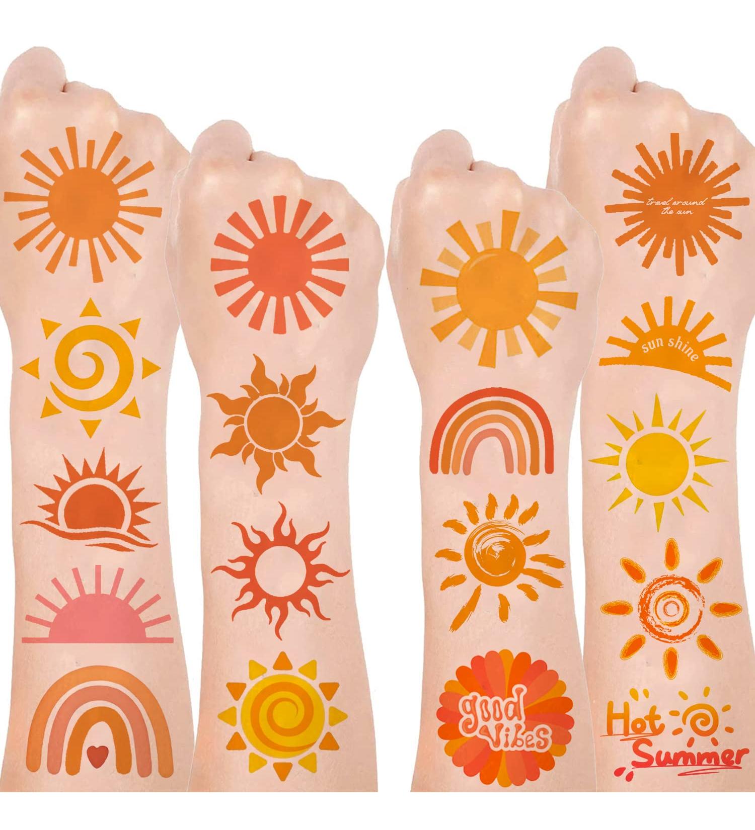 Sun Temporary Tattoos for First Trip Around the Sun Party - 16 Sheets (192 PCS) - Buy Online on GoSupps.com