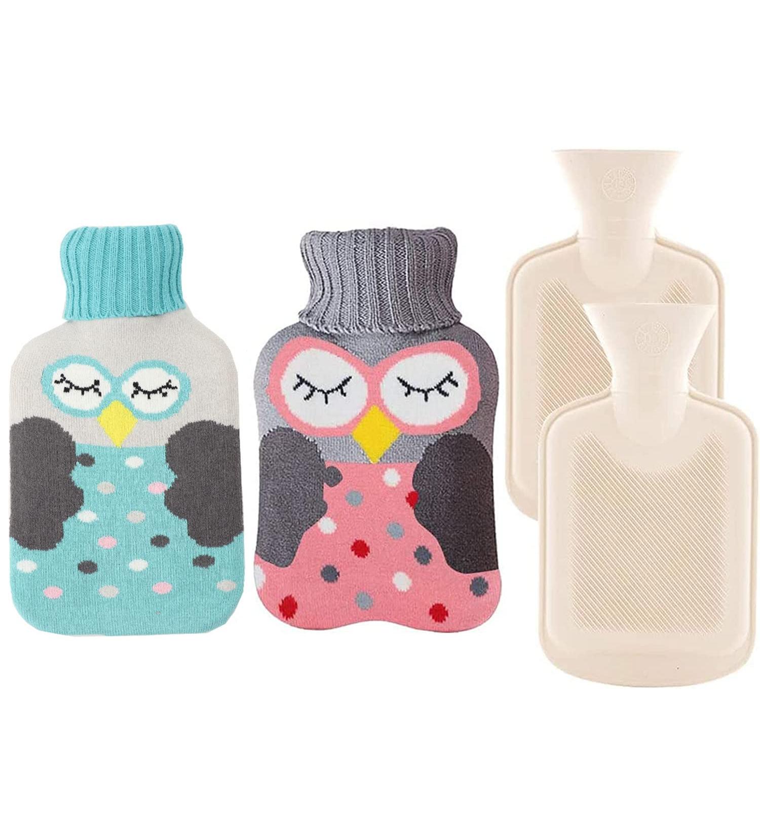 Lostwry 2-Piece 1L Hot Water Bottle Set with Removable Knitting Cover - Ideal for Neck Shoulders Back Legs and Waist Relief - Buy Online on GoSupps.com
