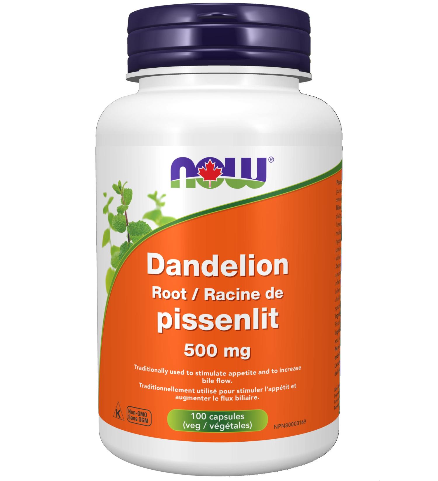 NOW Supplements Dandelion Root 500mg Capsules 100 Count - Buy Online on GoSupps.com