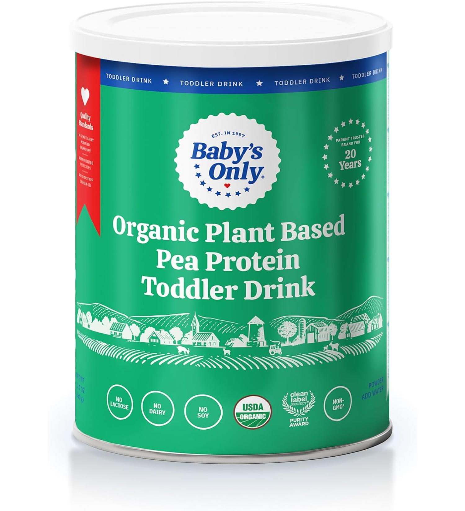 Baby's Only Organic Plant-Based Pea Protein Toddler Formula - Dairy & Soy Free - 12.7 oz - Buy Online on GoSupps.com