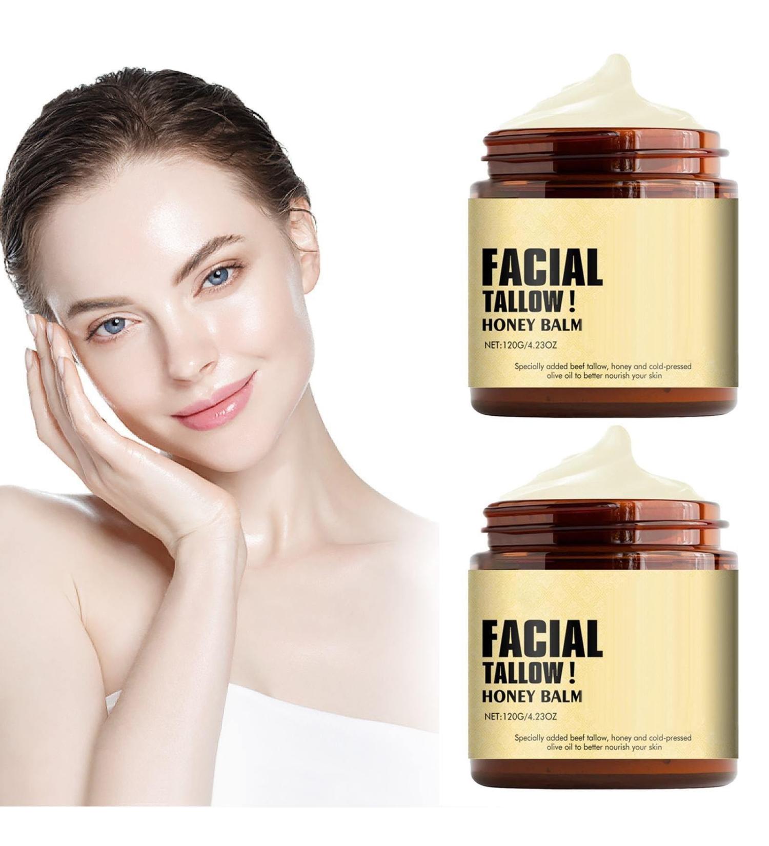 Premium Grass-Fed Beef Tallow Face Moisturizer & Skin Care - Unscented Whipped Tallow Cream | 2PCS (4.23oz) for Hydration & Nourishment - Buy Online on GoSupps.com