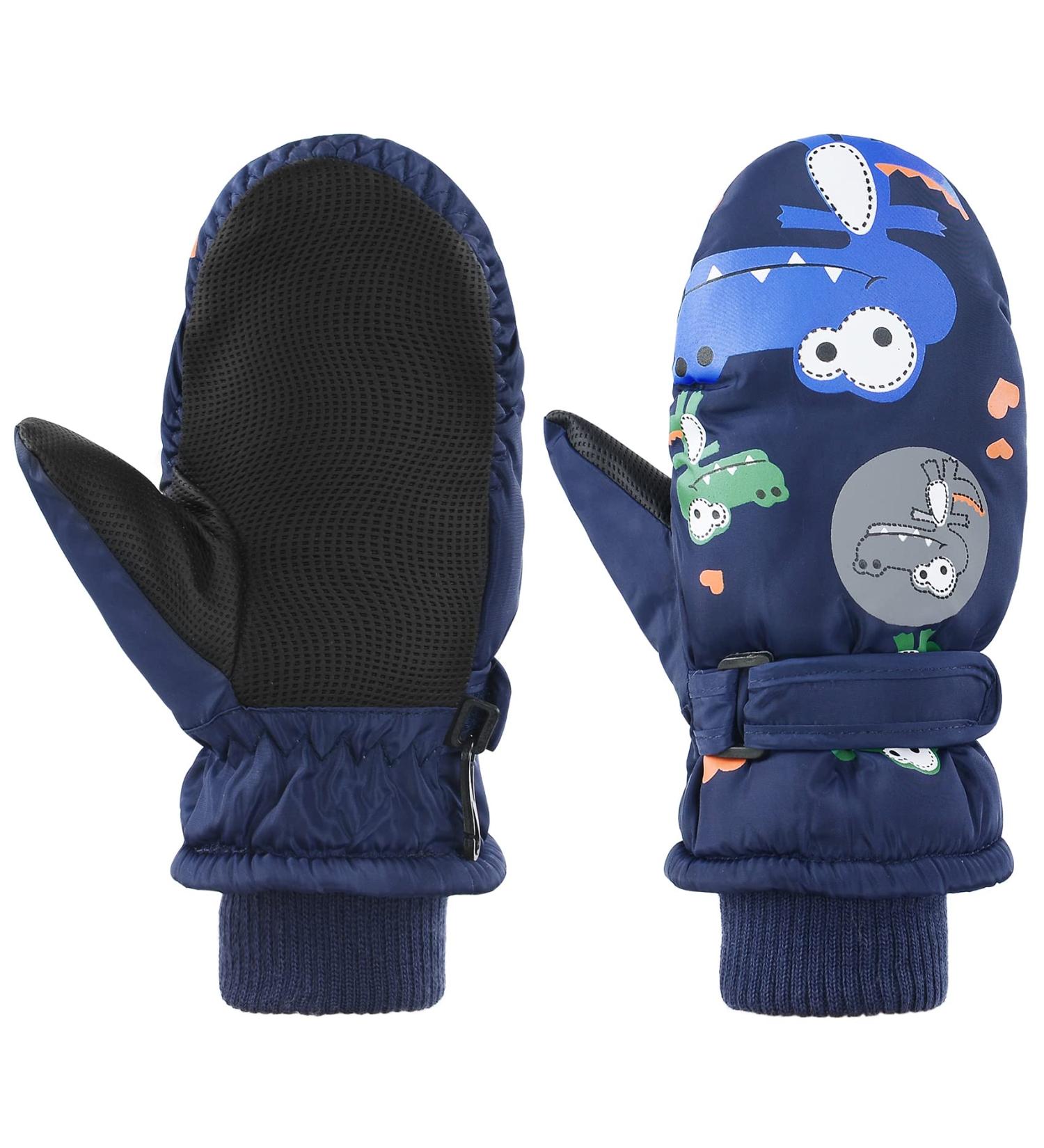 Durio Kids Ski Gloves - Waterproof Winter Mittens for Boys & Girls (Ages 2-5) - Navy - Buy Online on GoSupps.com