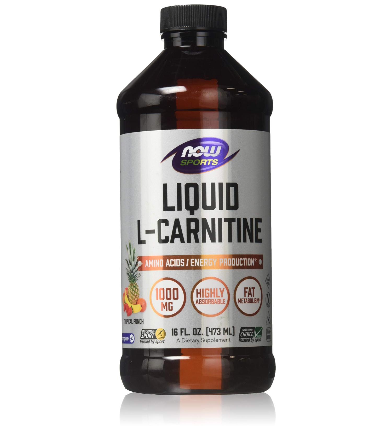 Now Foods Sports L-Carnitine Liquid Tropical Punch 1000mg - 16 fl oz - Buy Online on GoSupps.com