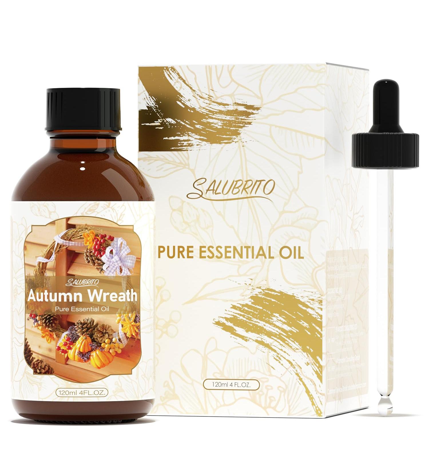 Buy SALUBRITO Fall Essential Oil 4 Fl.Oz - Autumn Wreaths Fragrance for Diffuser Candle Soap Making | Strong Scented Autumn Oil - Buy Online on GoSupps.com