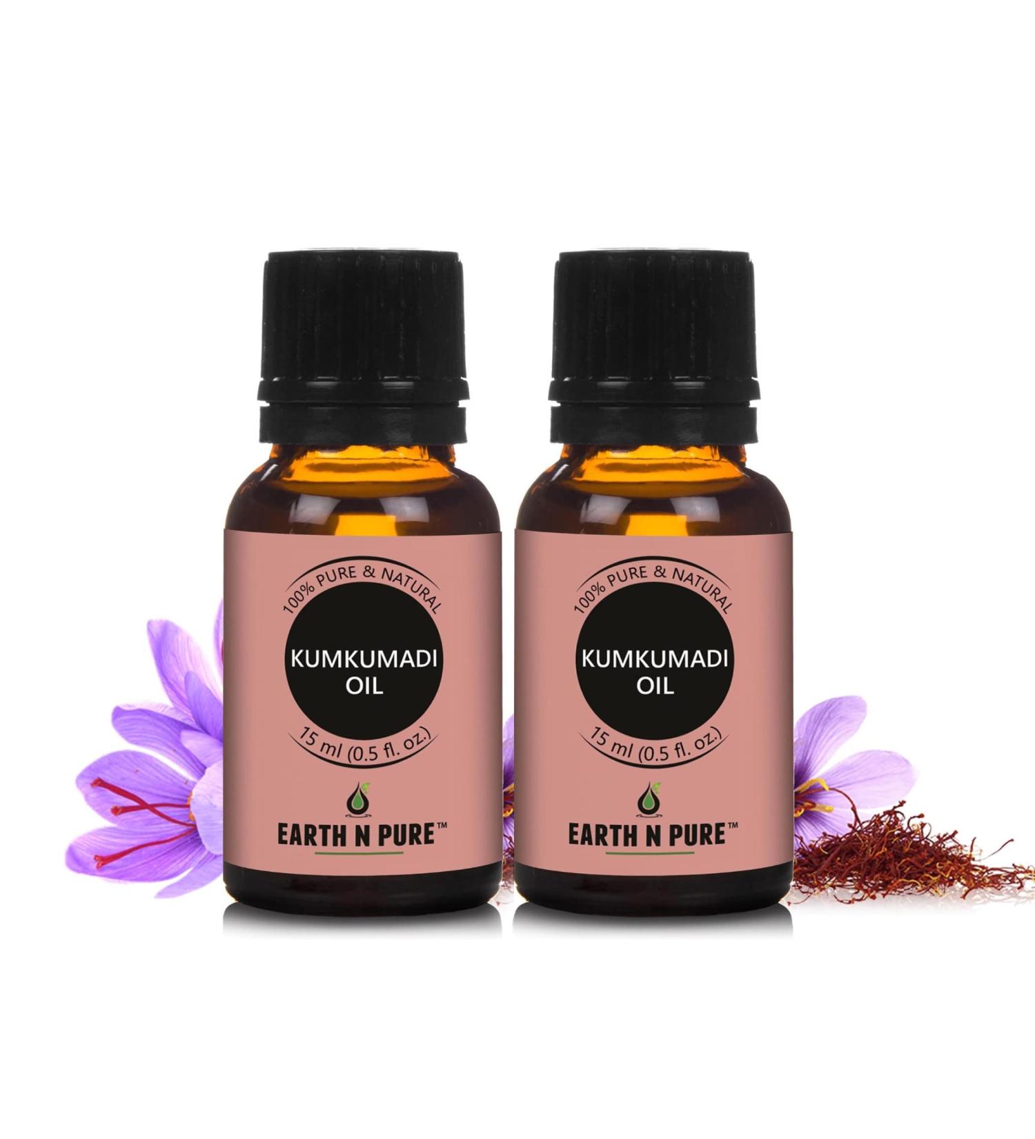 Earth N Pure Kumkumadi Tailam Face Oil Enriched with Saffron and 24 Powerful Herbs Natural & Therapeutic Grade Pack of 2 | 15 ml Kumkumadi Set Of 2 (15 ml) - Buy Online on GoSupps.com