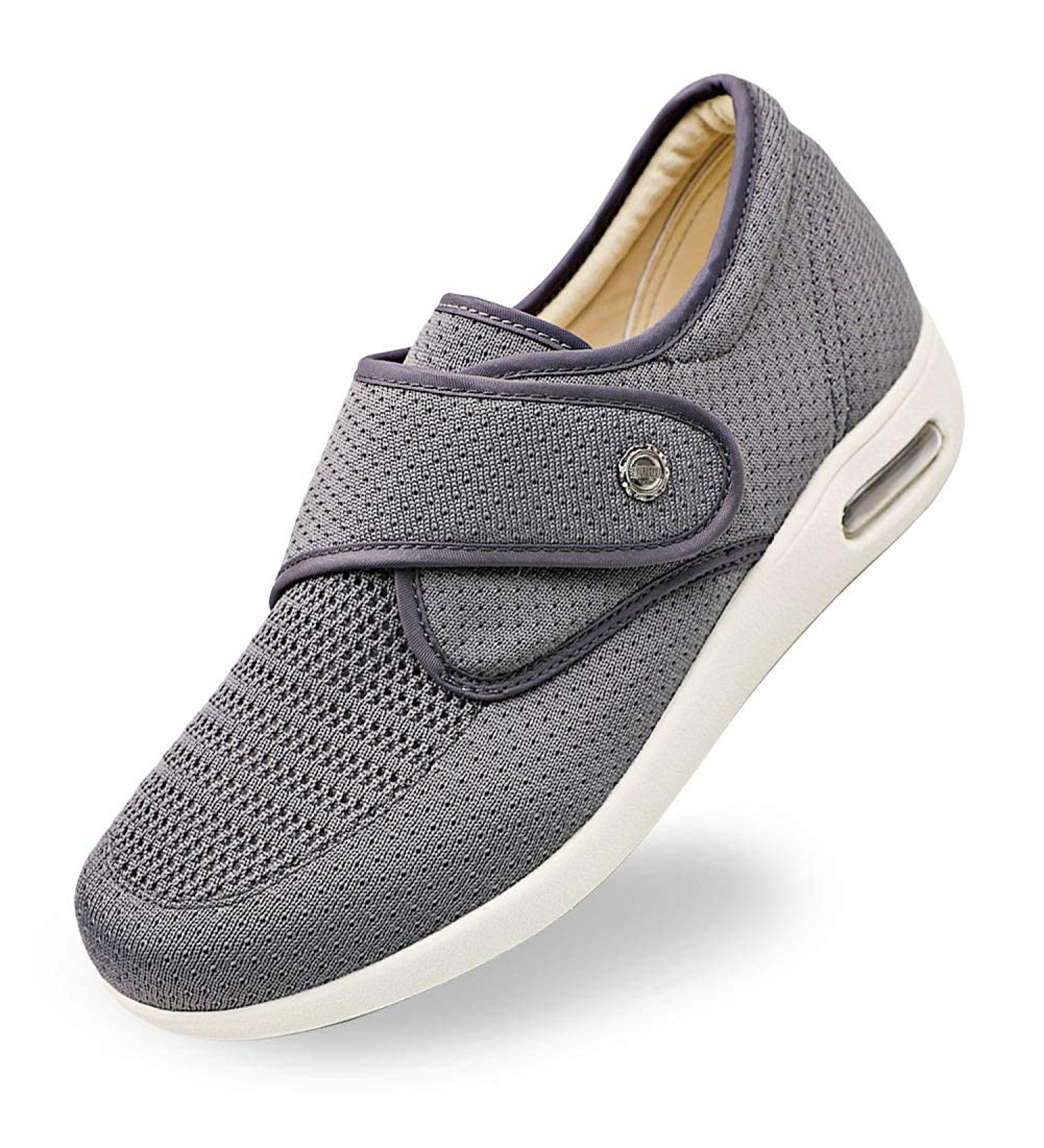 Orthoshoes Women's Diabetic Elderly Mesh Walking Sneakers - Grey, Size 6.5 - Buy Online on GoSupps.com