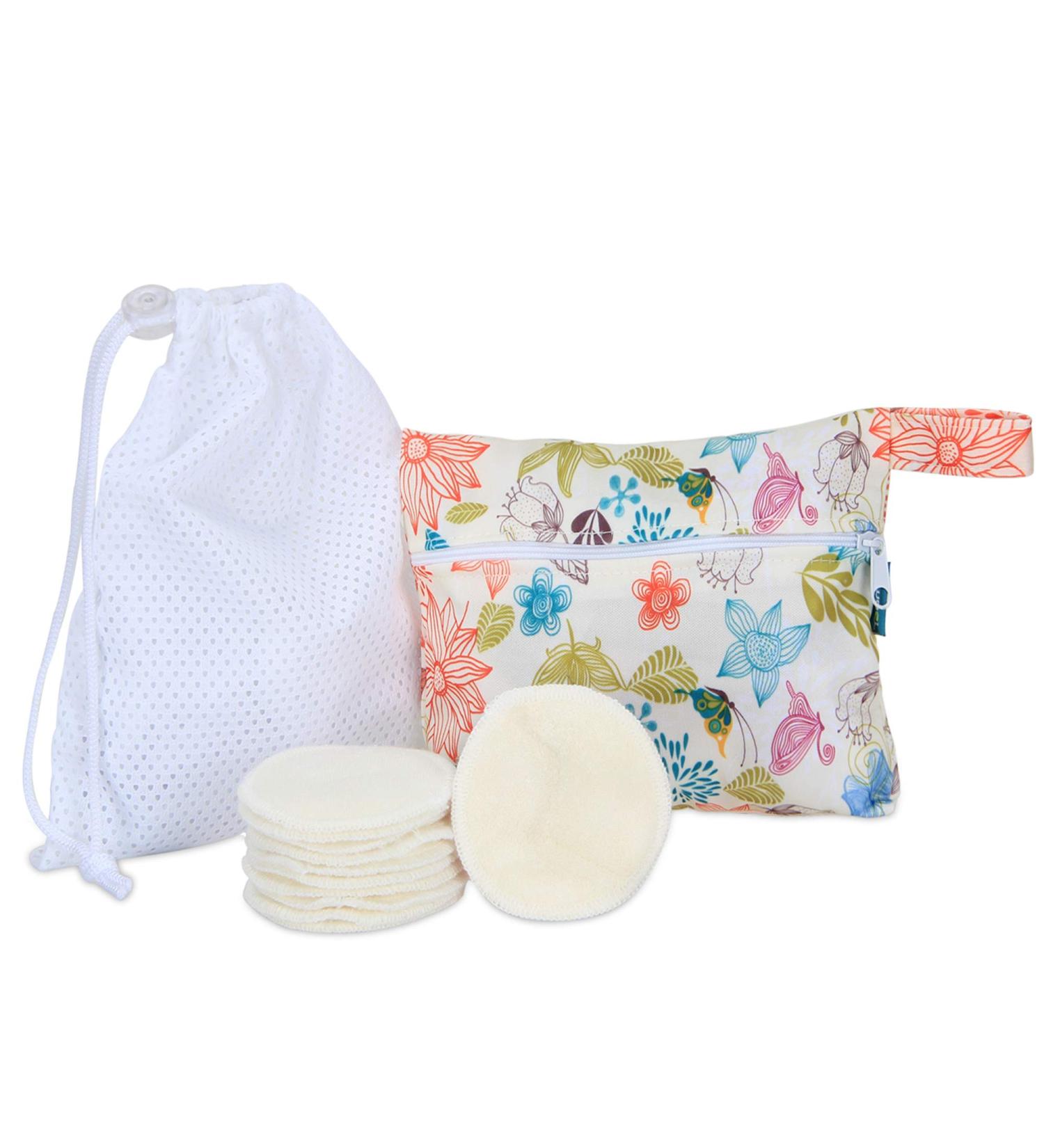 Teamoy Washable Makeup Remover Pads - 12 Pack Reusable Cotton Rounds for Women with Laundry Bag | Eco-Friendly Jungle Design - Buy Online on GoSupps.com