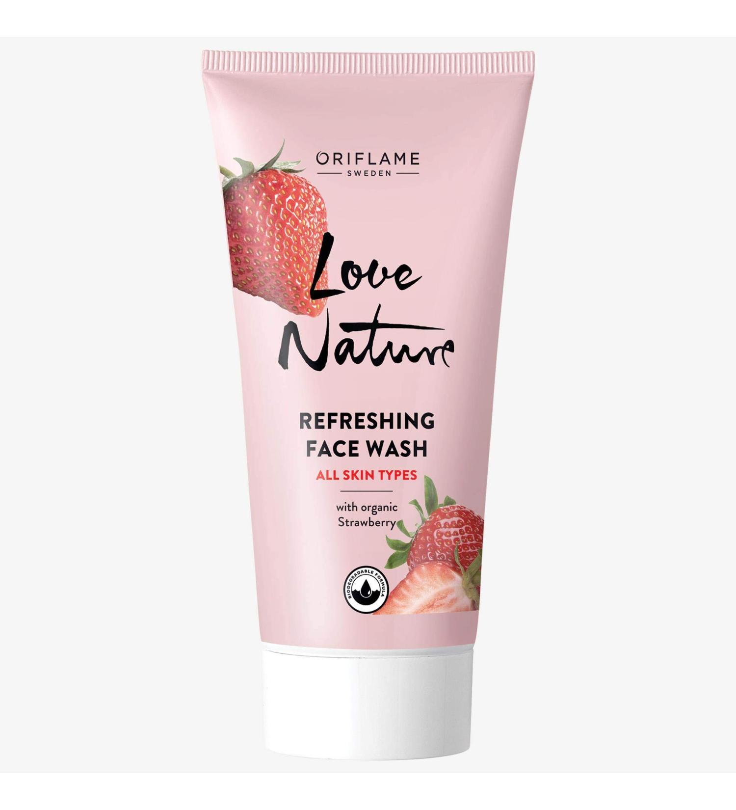 Oriflame Love Nature Refreshing Face Wash with Organic Strawberry 50ML