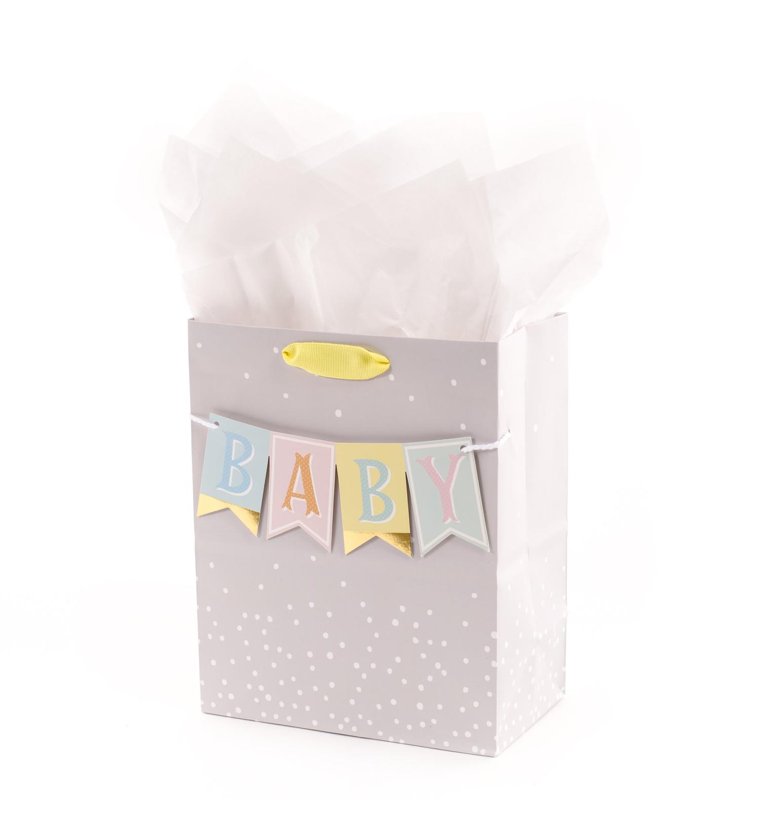 Hallmark 9" Medium Baby Gift Bag with Tissue Paper - Baby Banner in Grey  Pink and Blue for Baby Showers  New Parents  and More Light Pastel Purple - Buy Online on GoSupps.com
