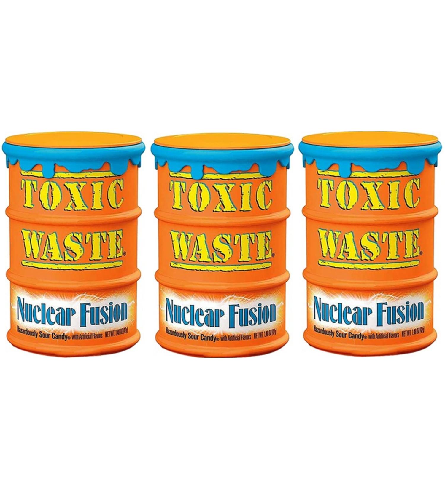 Toxic Waste Nuclear Fusion Hazardously Sour Candy Drum x 3 Bundle