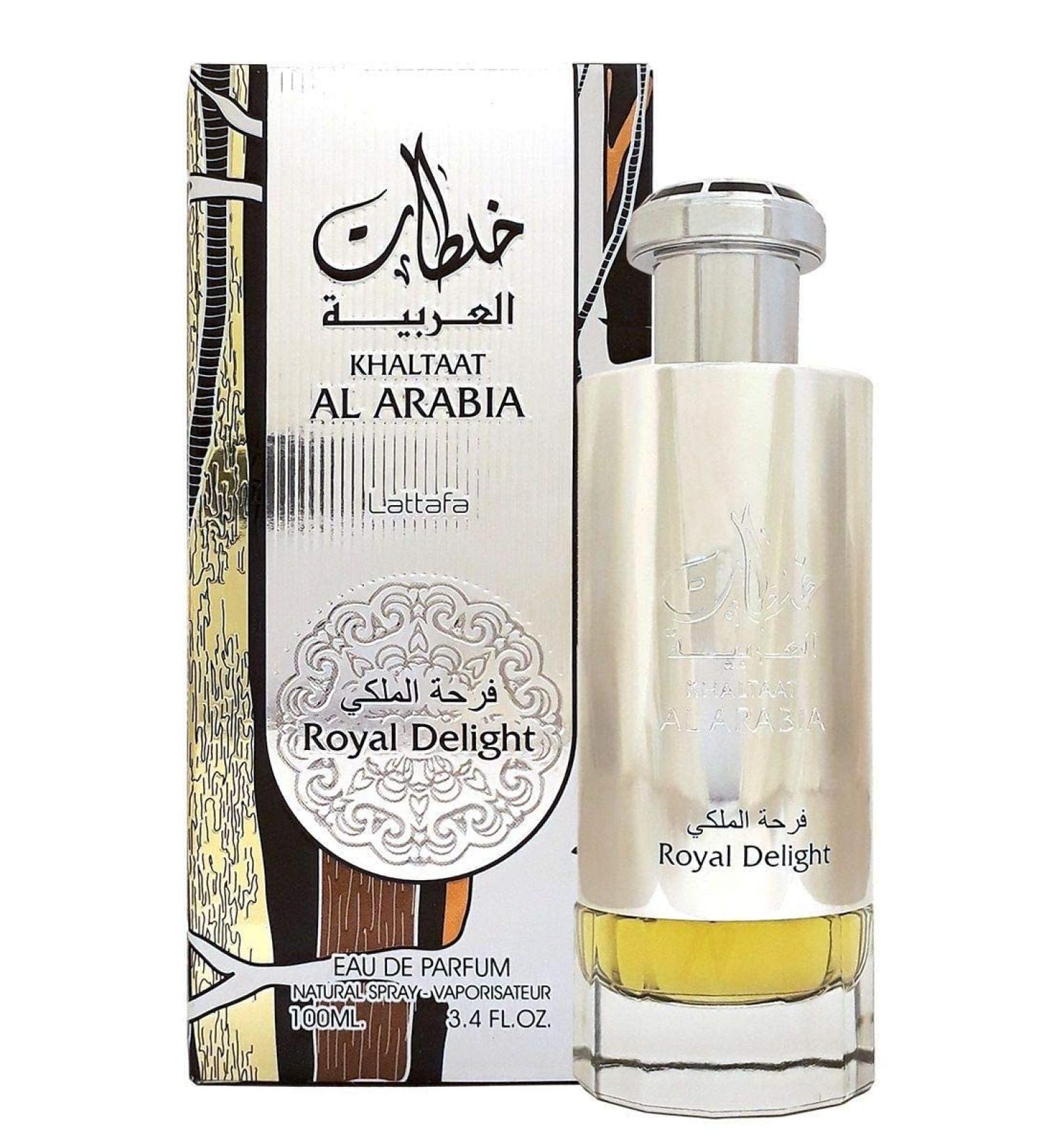 Lattafa Perfumes Khaltaat Al Arabia Royal Delight (Silver) for Unisex Eau de Parfum Spray 3.4 Ounce Oriental Warm Spicy - Buy Online on GoSupps.com