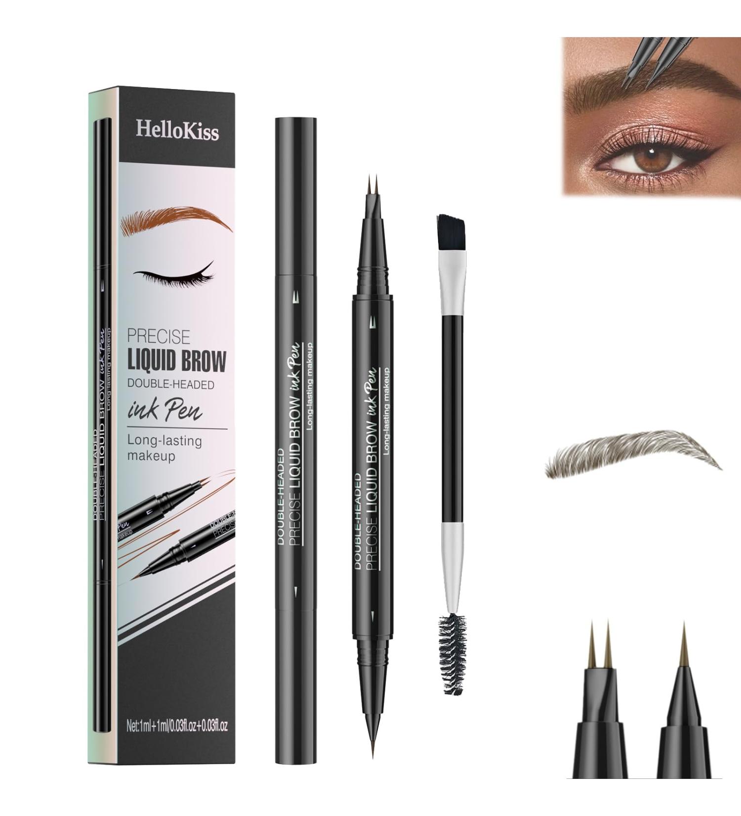 Trailott Eyebrow Pen Trailott Eyebrow Pen 2 Fork Tip Trailott Microblading Eyebrow Pen Hellokiss Liquid Eyebrow Pen 2-in-1 Magic Eyebrow Pencil 4 Fork Tip with Eyeline Waterproof (Black Brown) - Buy Online on GoSupps.com