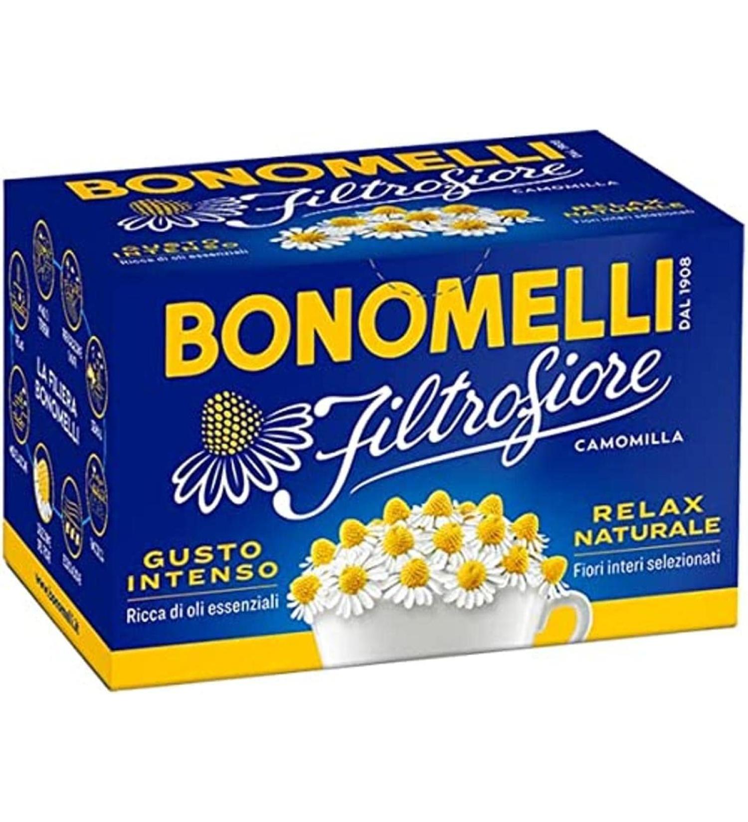  Bonomelli Bonomelli Chamomile Filtrofleur 14 sachets with all parts of the flower only selected whole pods rich and enveloping aroma relaxing infusion (28g) - Buy Online on GoSupps.com